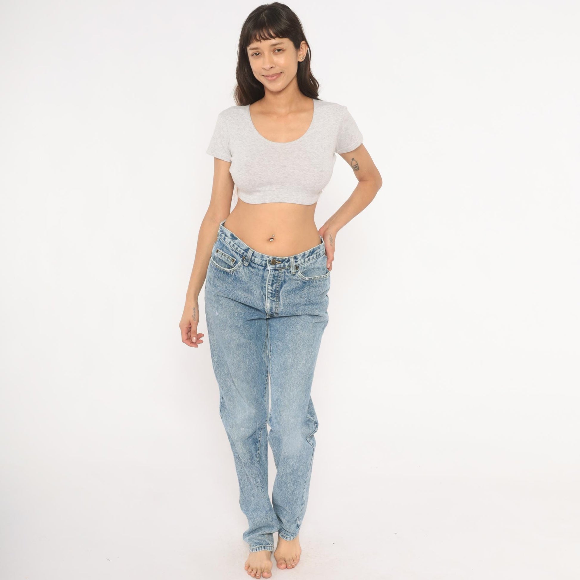 90s Georges Marciano Guess Acid Wash High Waisted Mom Jeans Blue 34