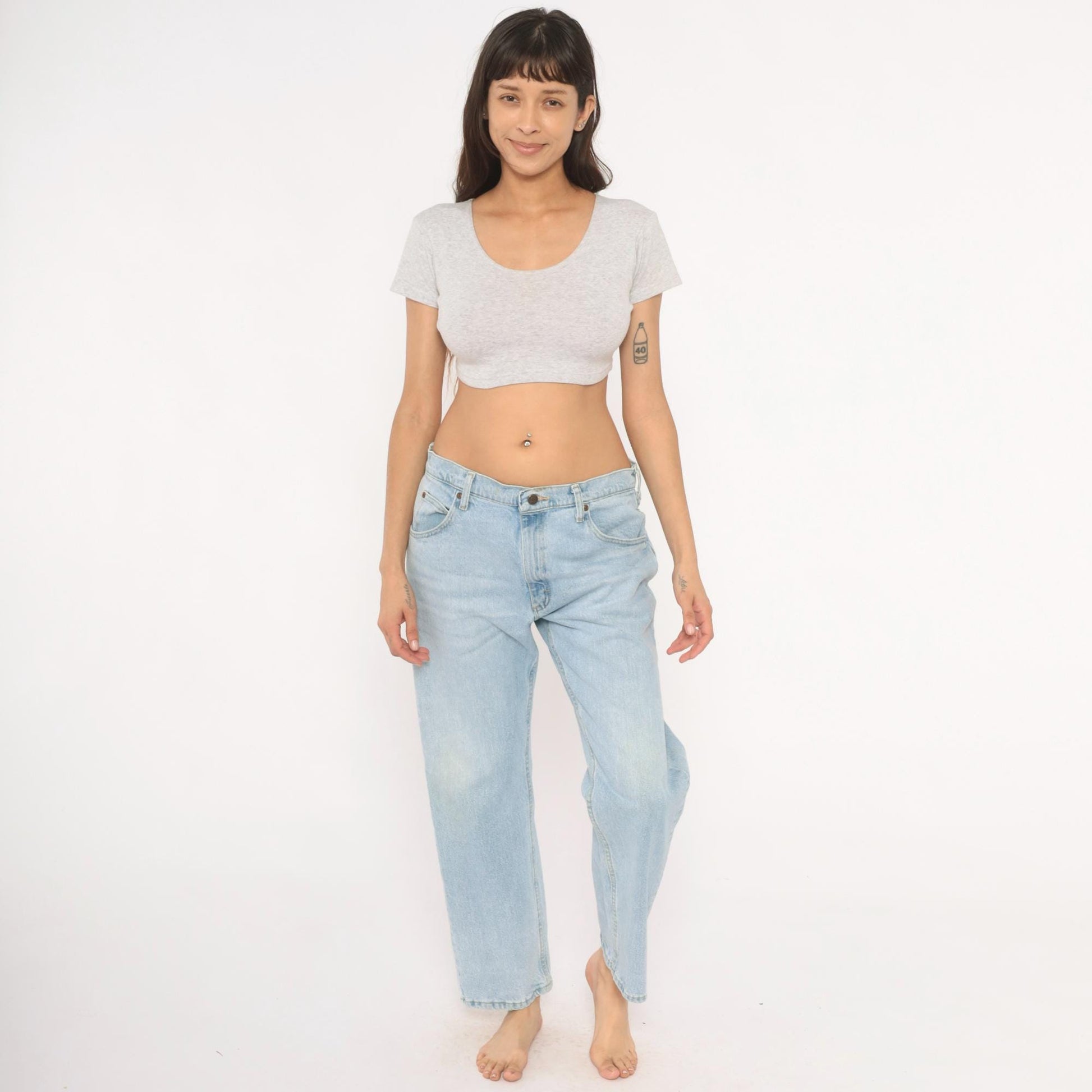Wrangler Straight Leg Jeans 2000s Light Wash Mid Rise 34x29