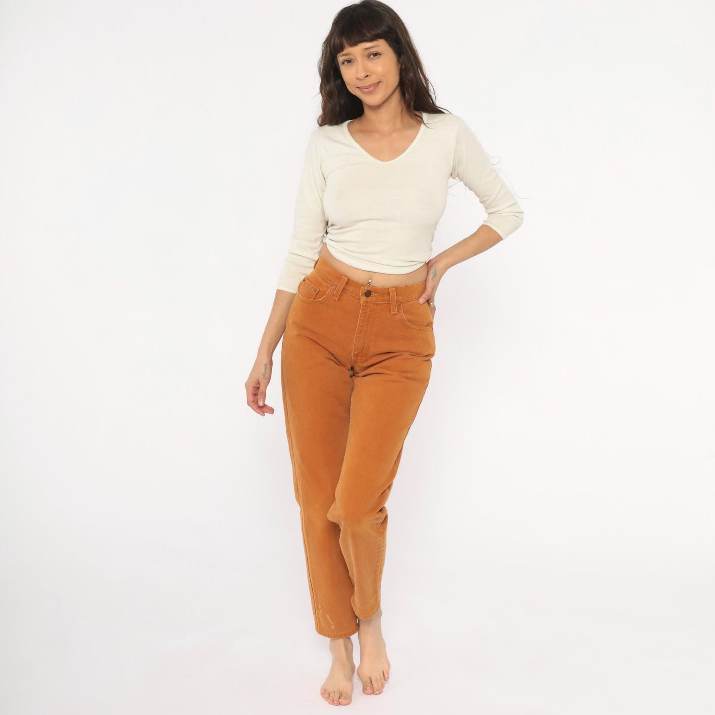 90s Levi's High Waisted Mom Jeans Mustard Caramel Straight Leg Small S