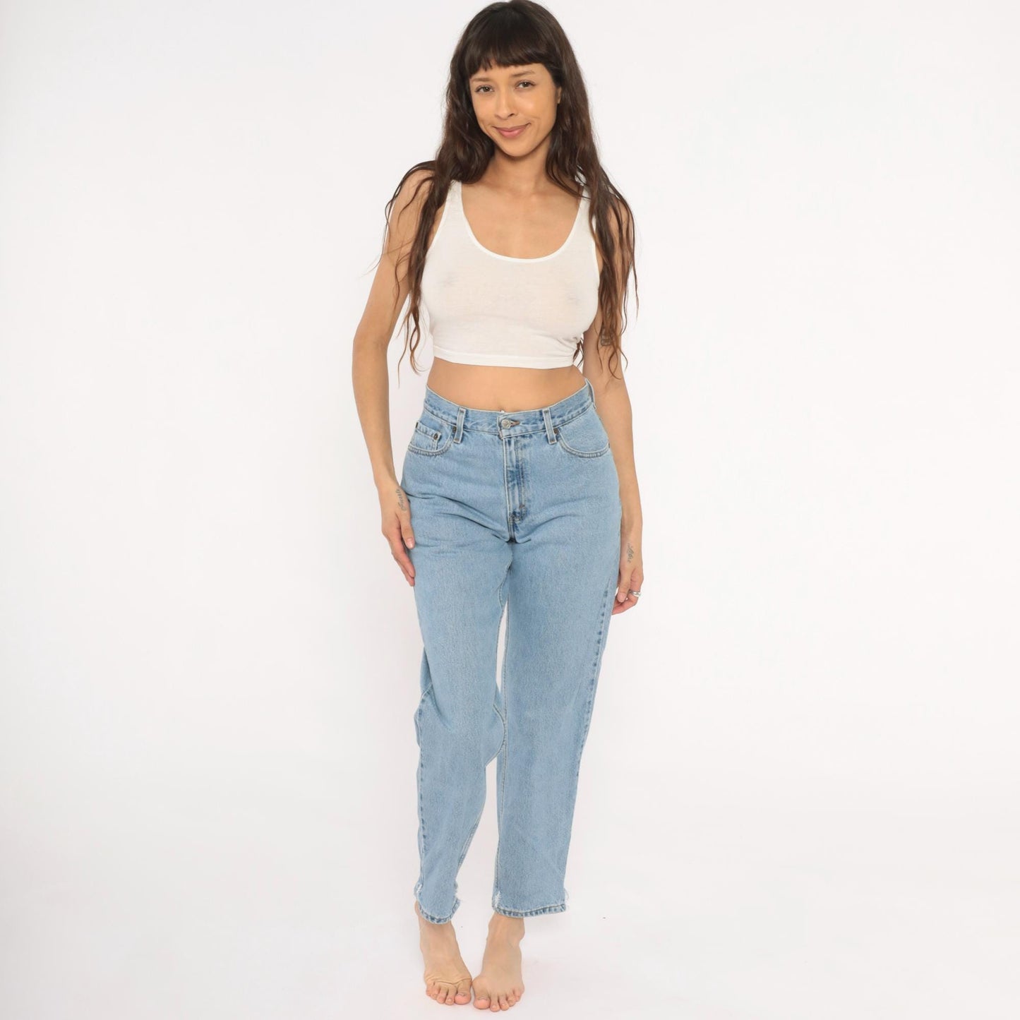 Levi's 550 Mom Jeans 2000s Light Wash High Rise Tapered Leg Small 29