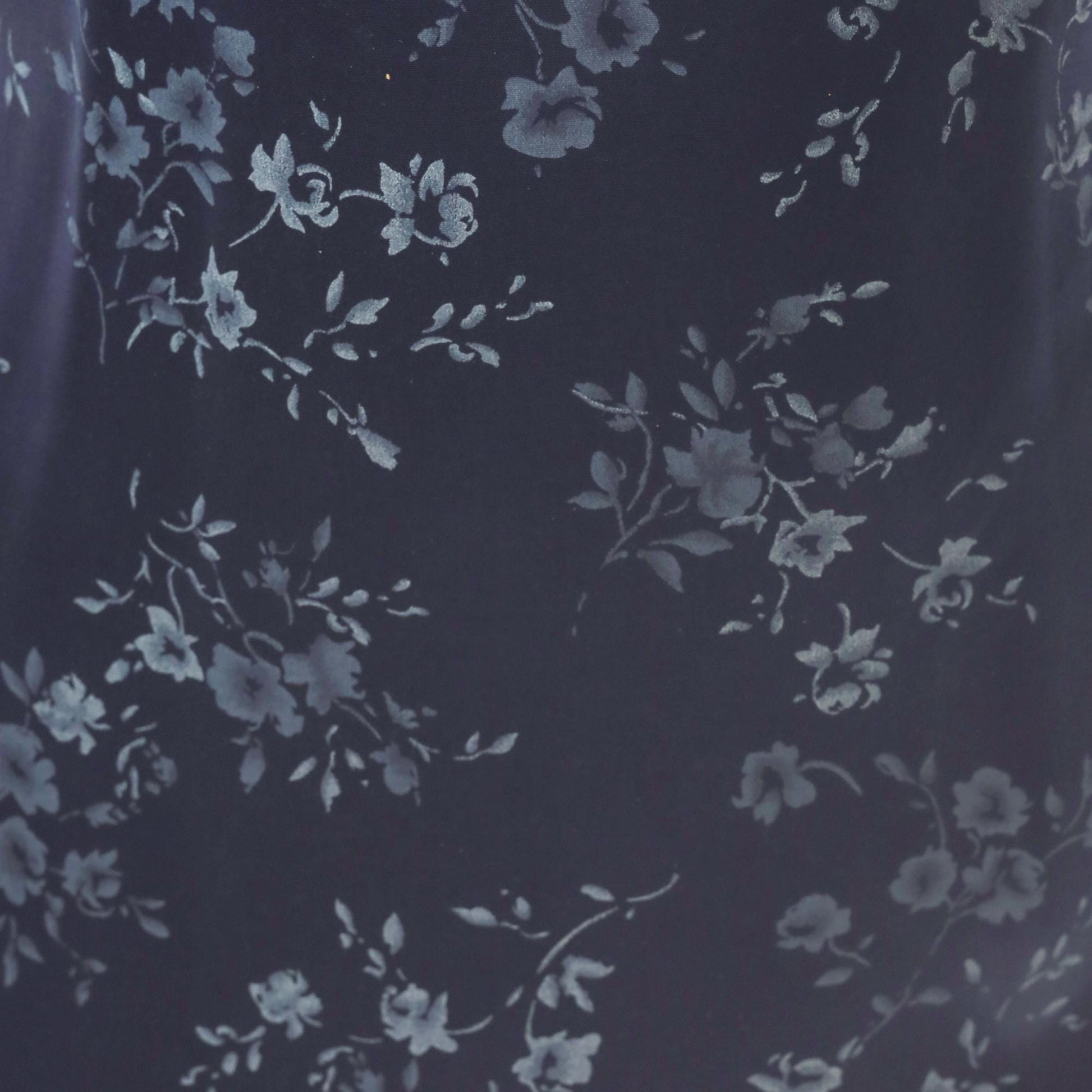 90s Navy Satin Halter Maxi Dress Floral Print Tie Back Small S
