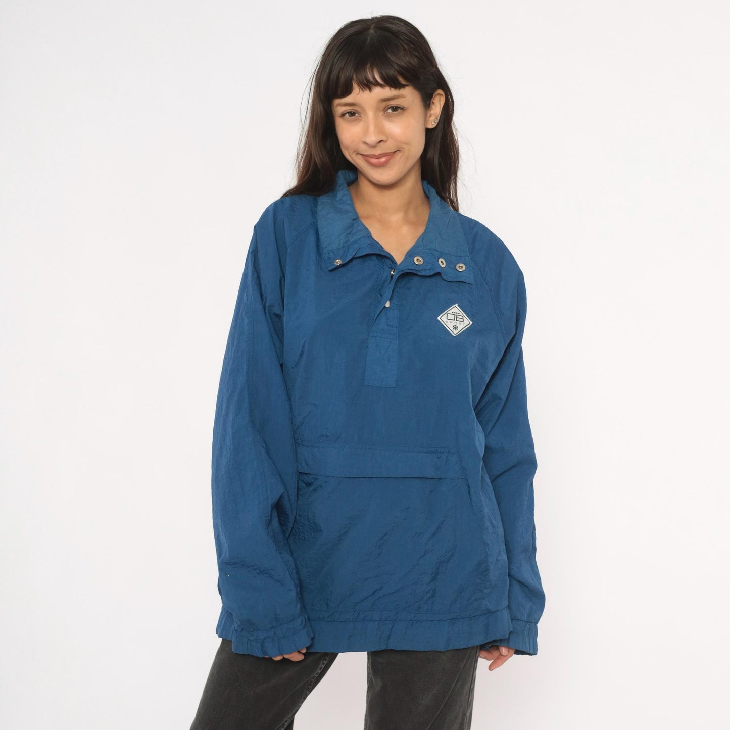 90s Drummer Boy Collection Blue Nylon Anorak Pullover Windbreaker Extra Large XL