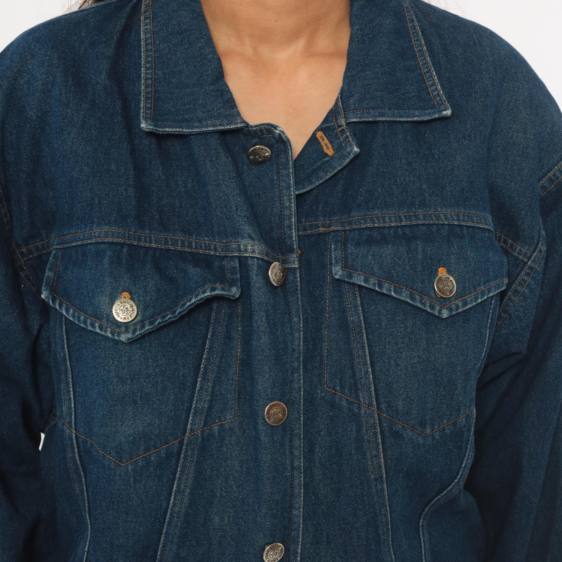 80s Jeff des Designs Dark Wash Denim Jacket Flannel Lined Western Yoke Small
