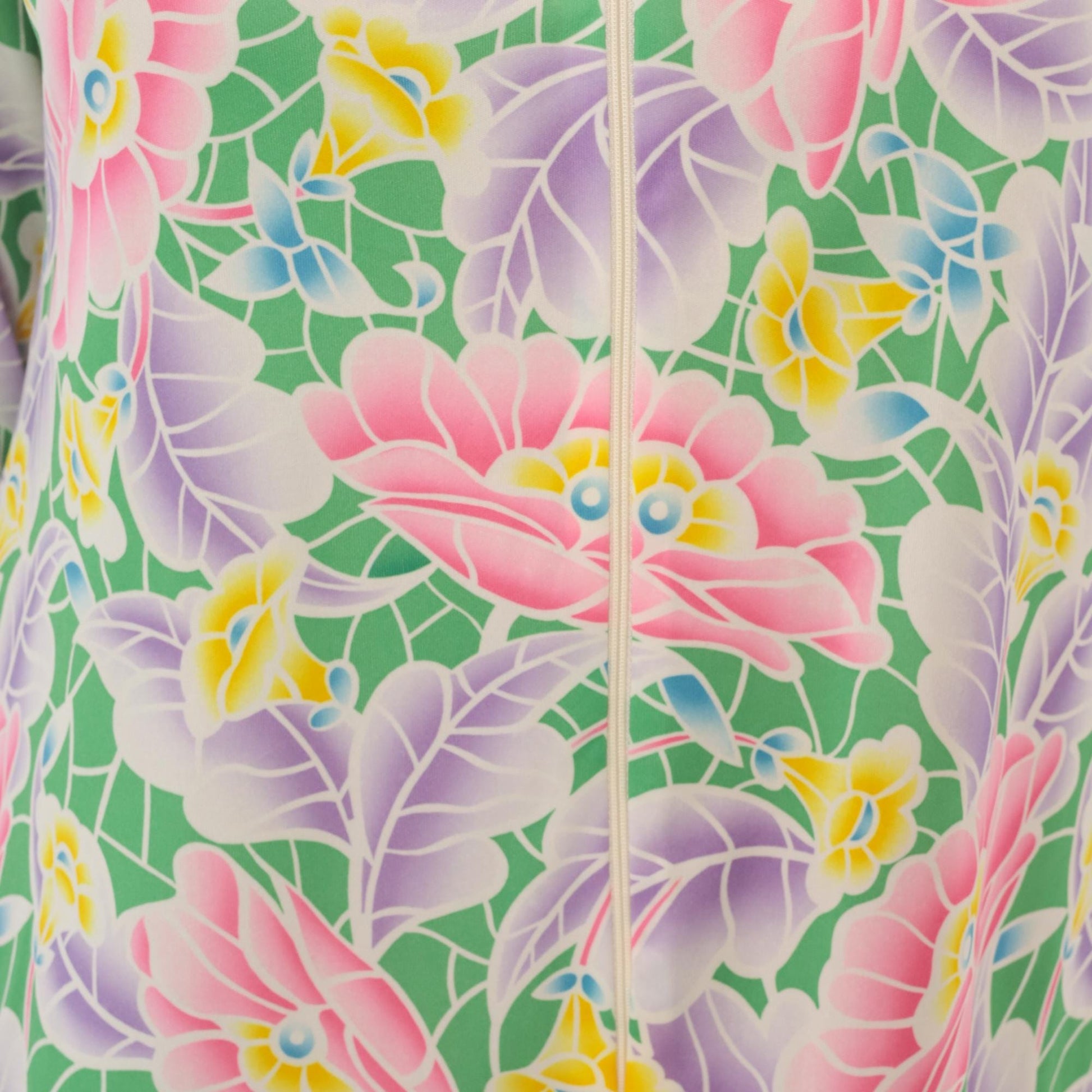 70s Travel Lite Floral Shift Dress Pink Lavender Green Knee-Length Small S