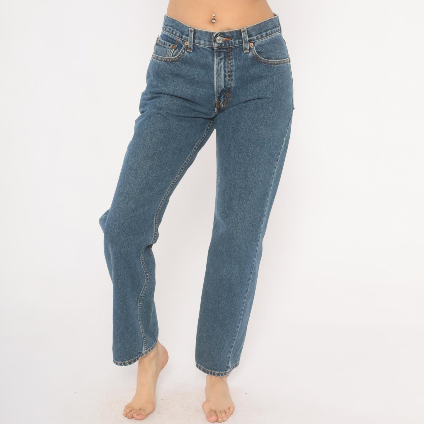 Levi's 505 Straight Leg Jeans Medium Wash High Rise Cotton Denim W30 L32