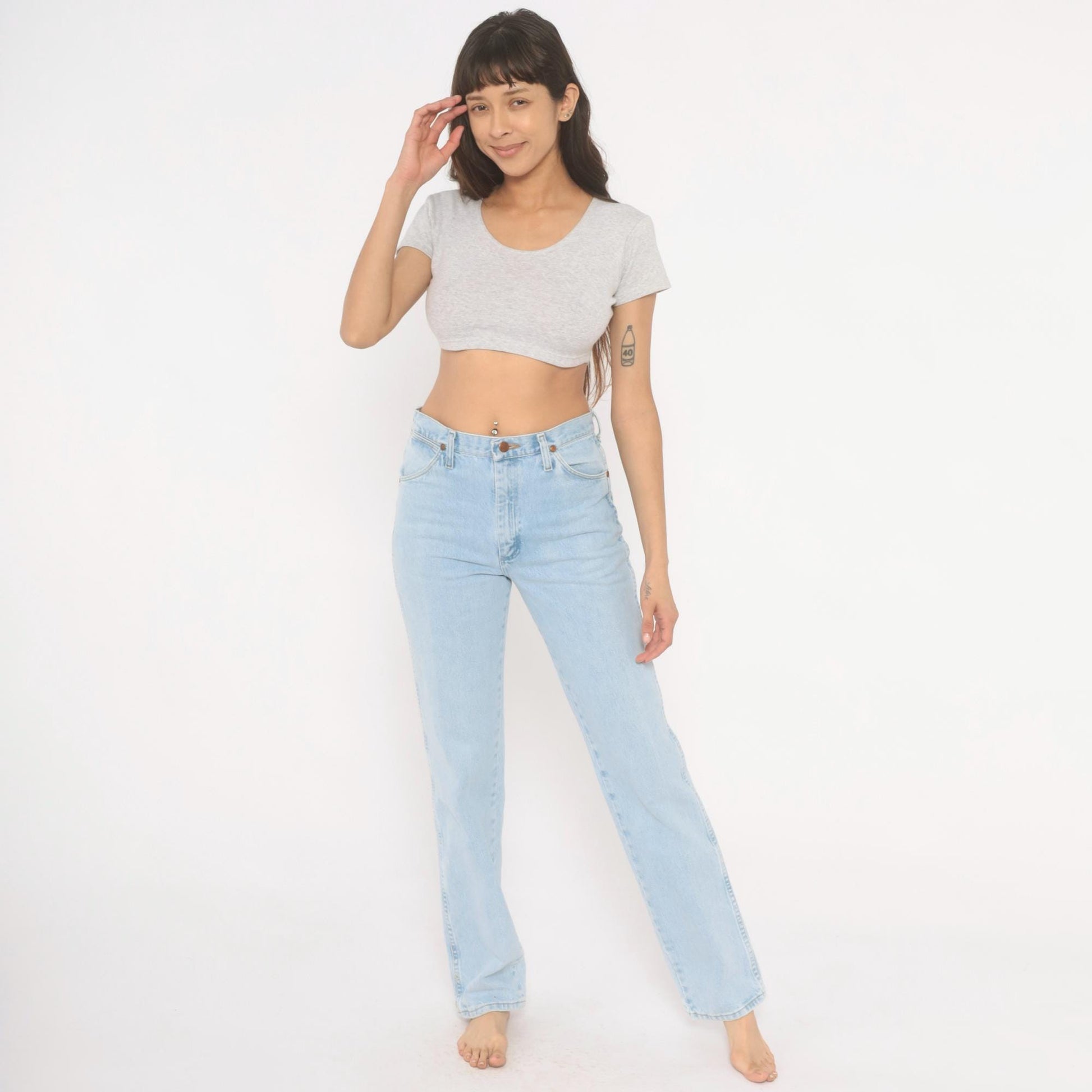 90s Wrangler Light Wash Straight Leg High Rise Jeans 31x34