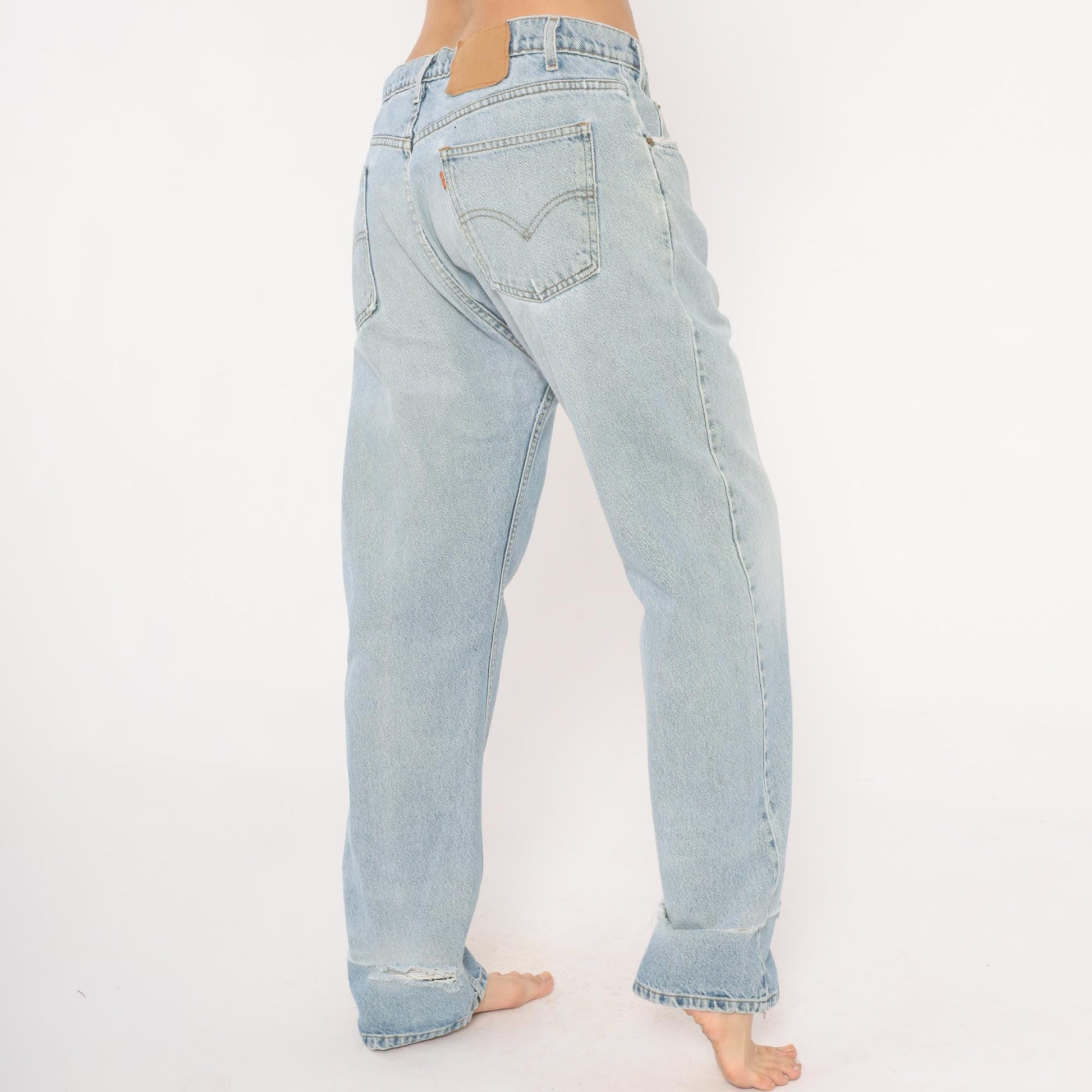 Levi's 505 Light Wash Jeans 2000s Straight Leg Denim Cotton W36 L30