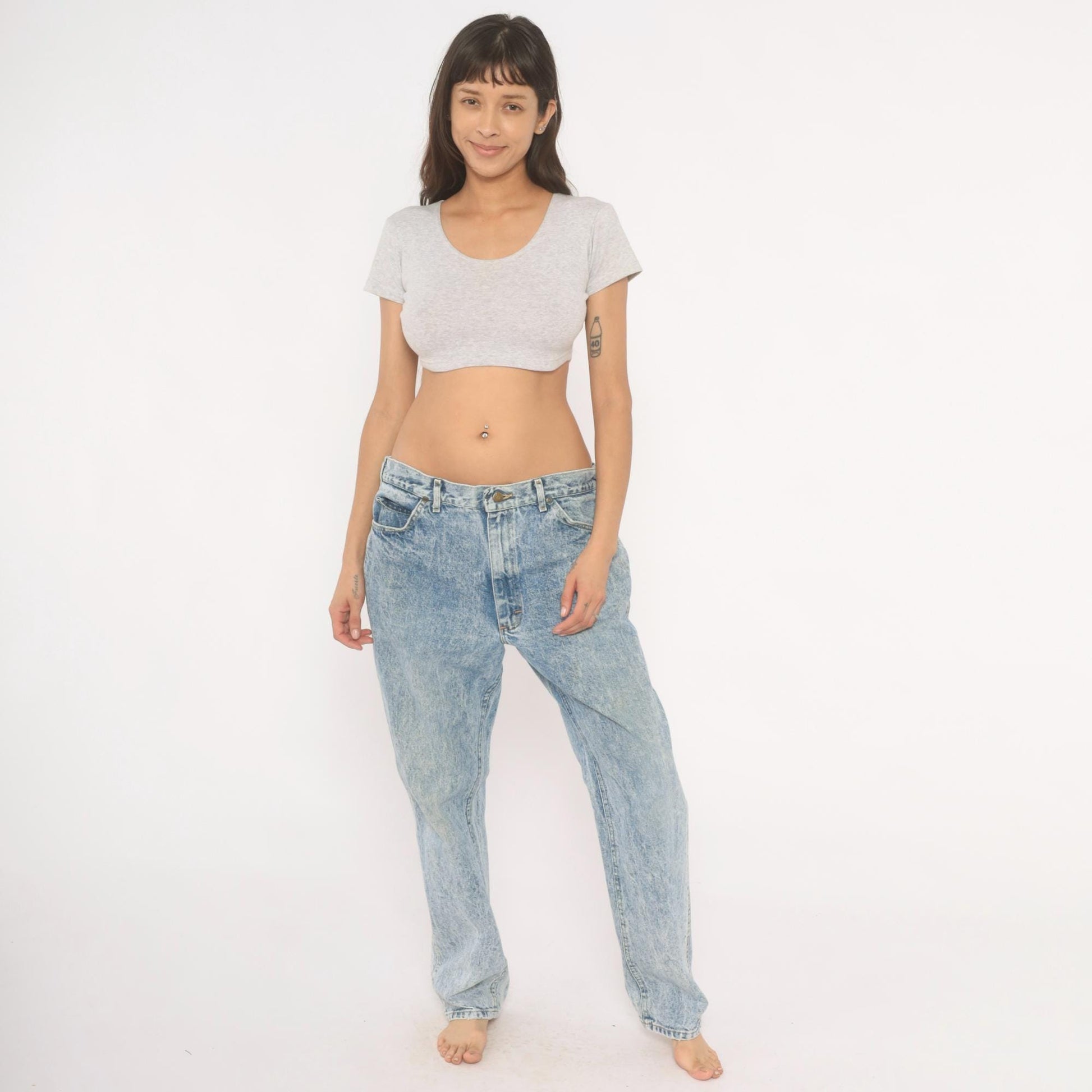 90s Lee Acid Wash Jeans Straight Leg Light Blue Stone Washed 38x32