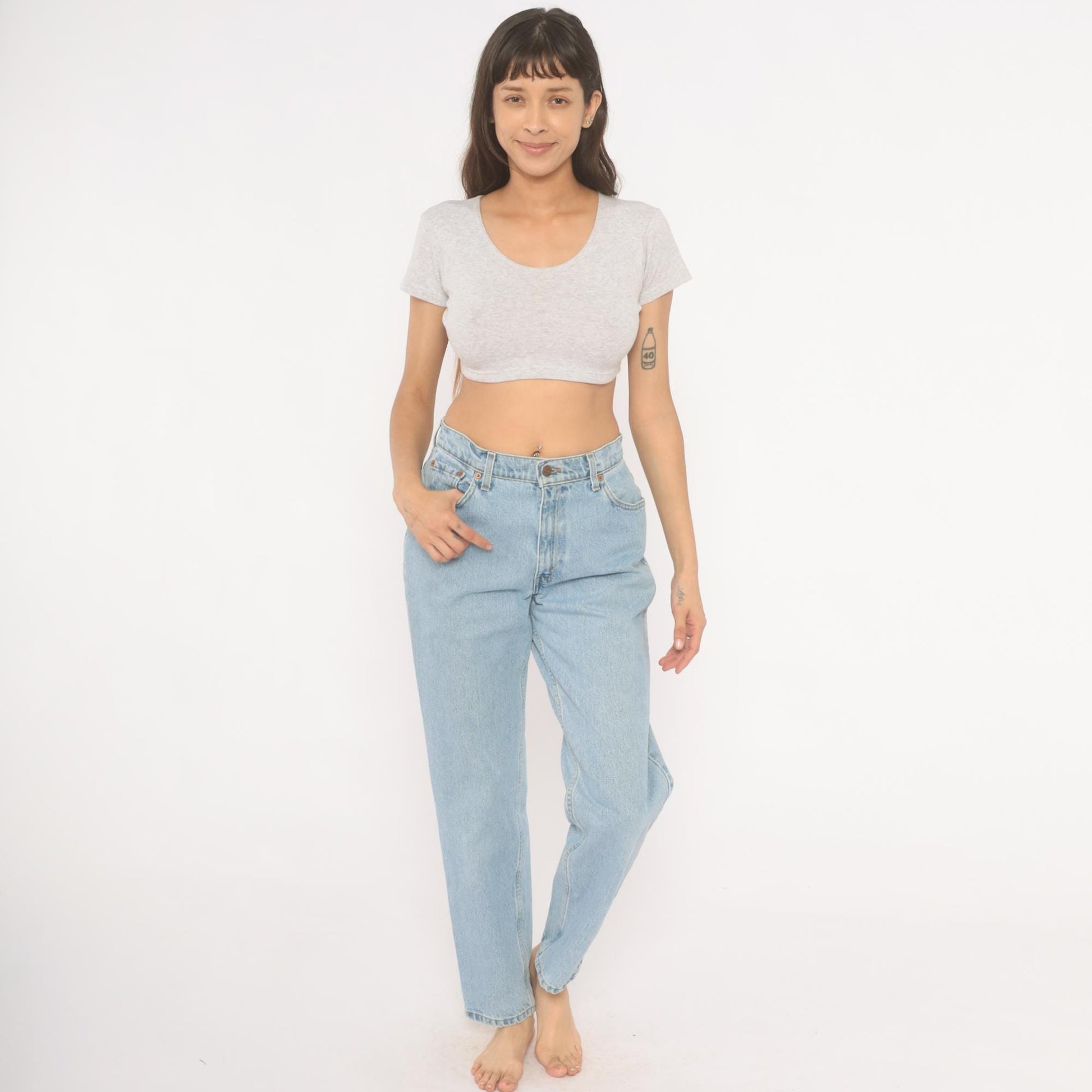 Levi's 550 Mom Jeans Light Wash High Waist Relaxed Tapered Leg 10 Regular