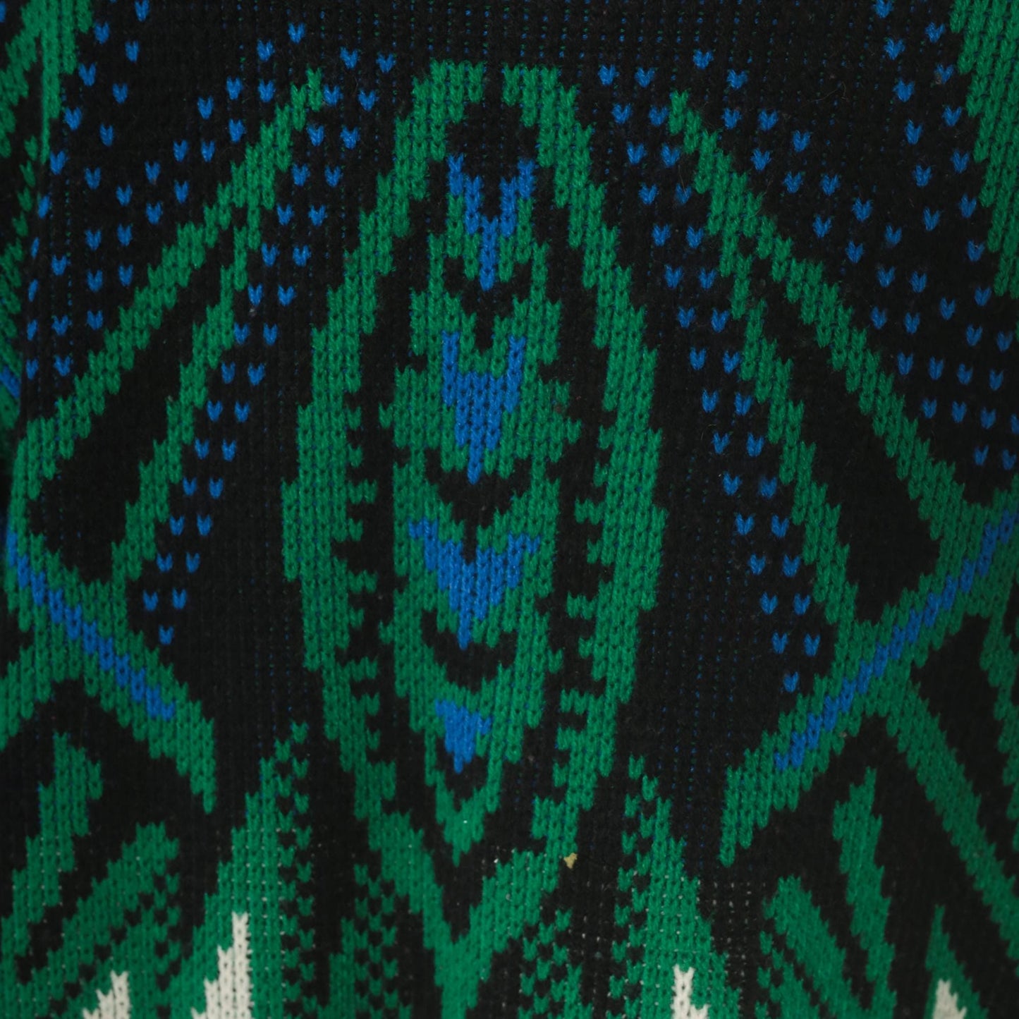 90s Venezia Geometric Jacquard Knit Sweater Green Pink Blue Crewneck XL