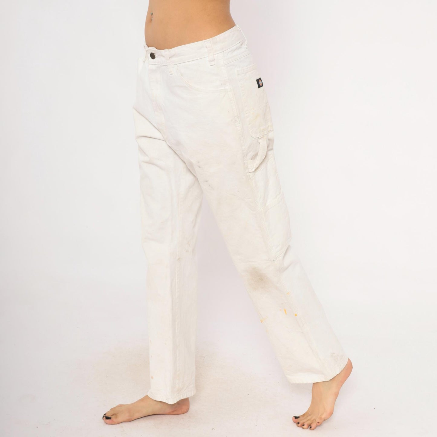 2000s Dickies Carpenter Pants White Cotton Sherwin Williams Workwear 34
