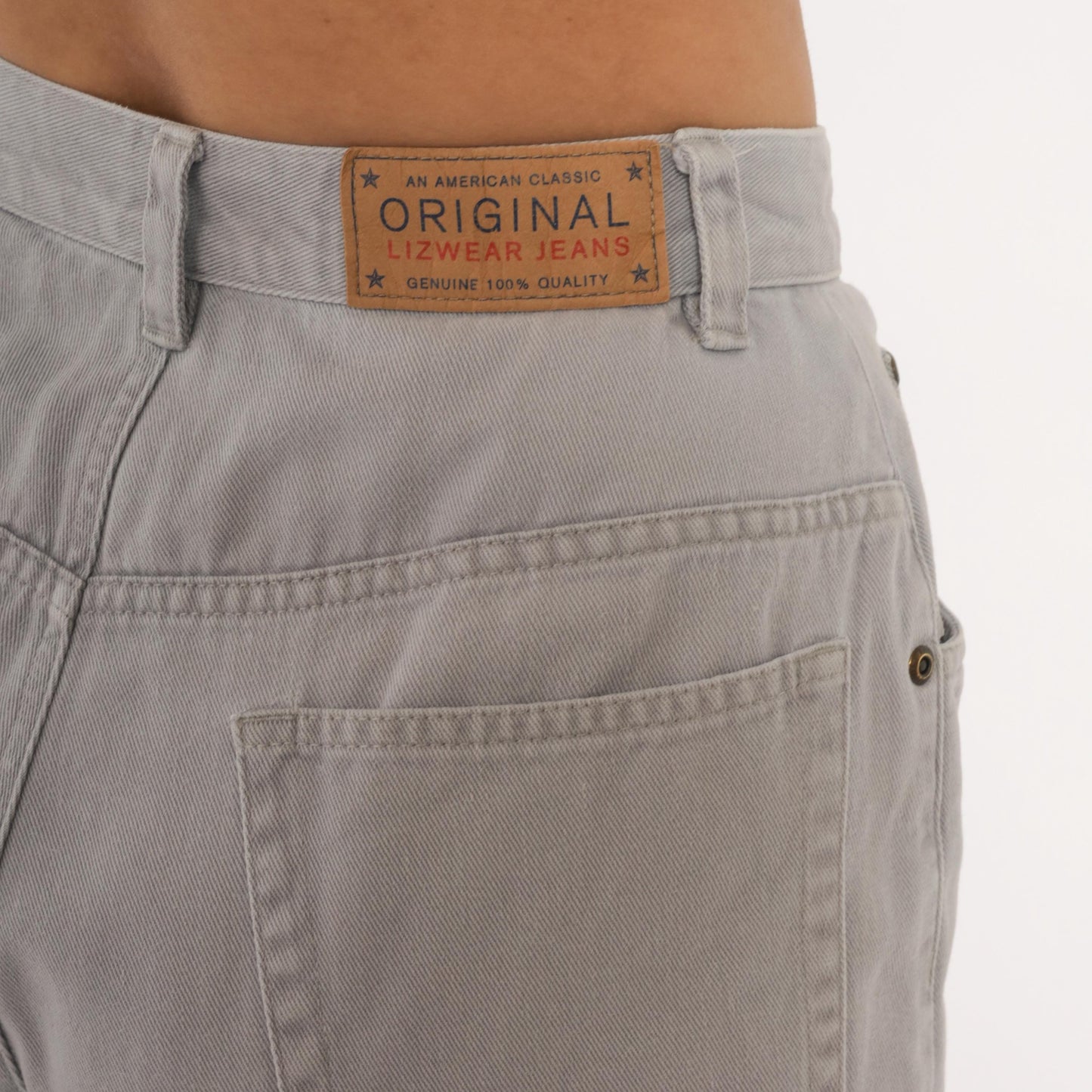 90s Liz Claiborne Grey High-Waisted Tapered Denim Jeans Small S