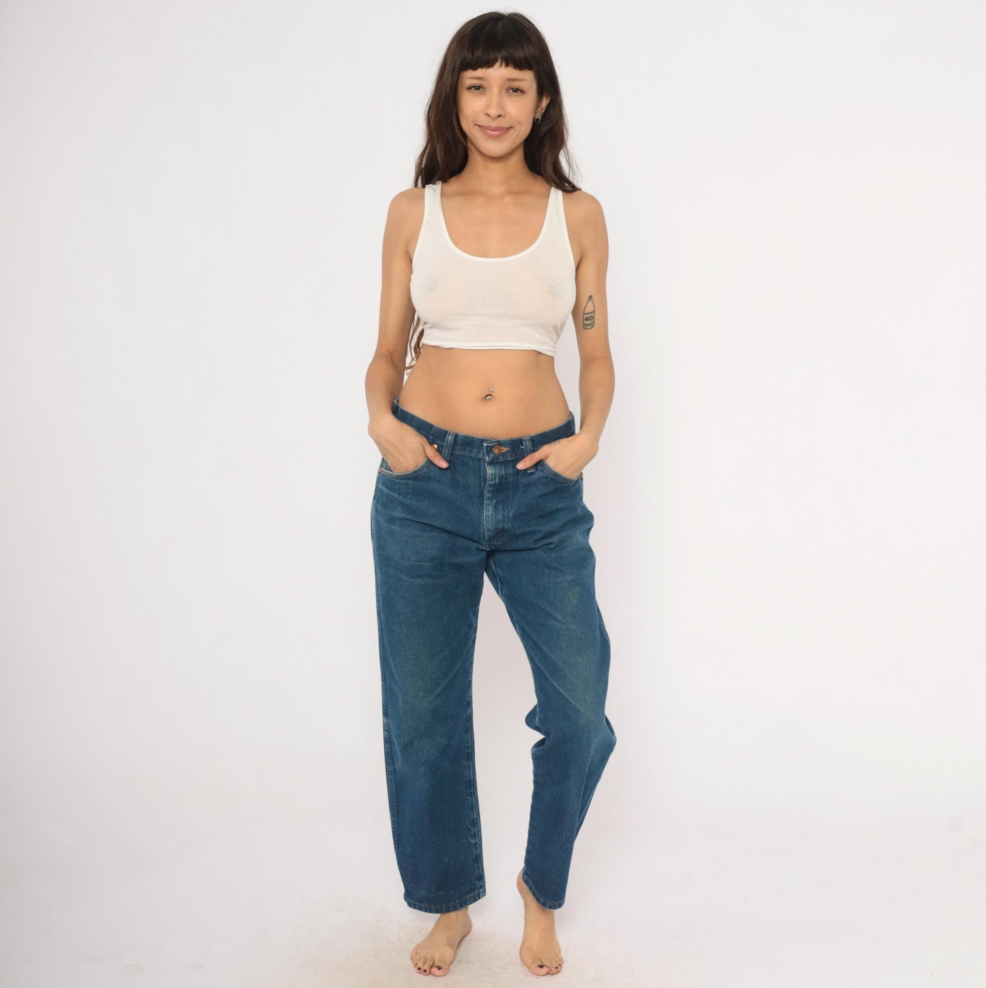 90s Wrangler Cowboy Cut Jeans Medium Wash Straight Leg Cotton 33x30 Large