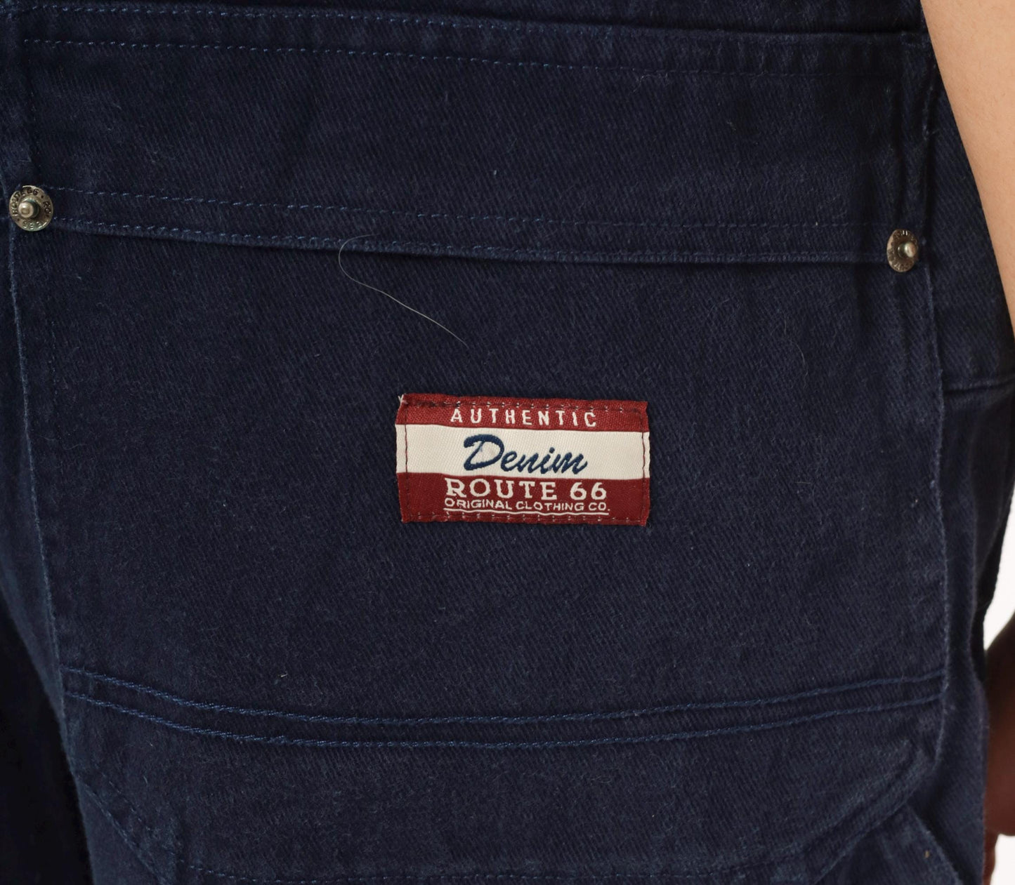 Y2K Route 66 Navy Denim Carpenter Overalls Straight Leg Medium M