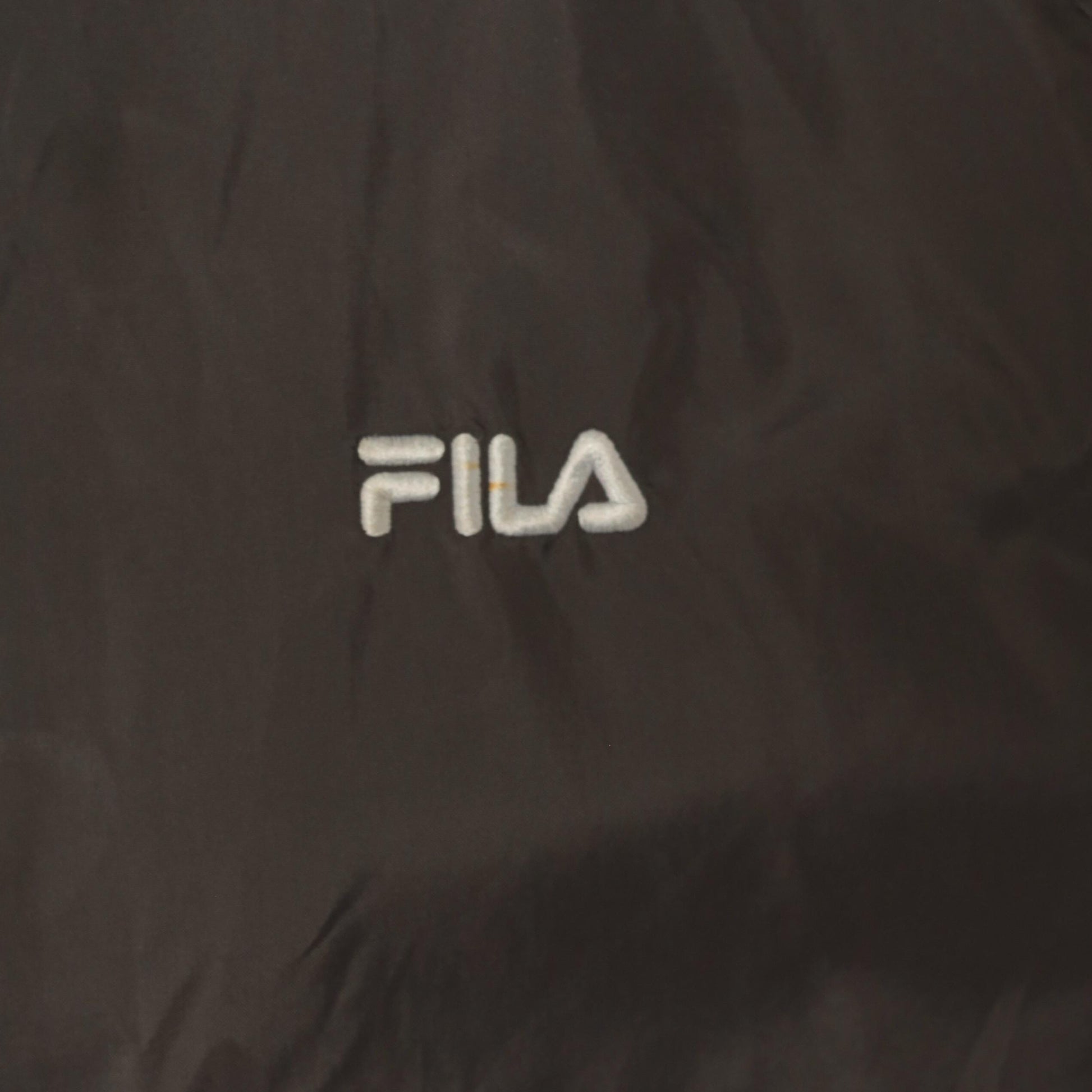 Y2K Fila Windbreaker Charcoal Grey Burgundy Colorblock Track Jacket Large L