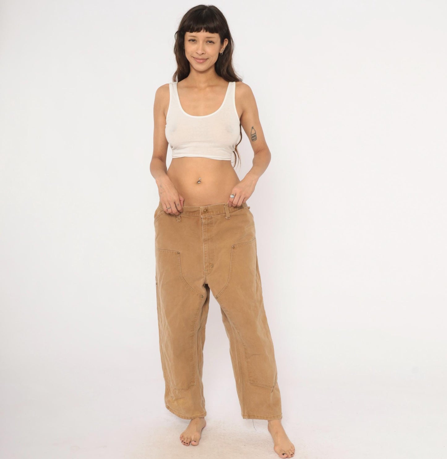 Carhartt Double Knee Carpenter Pants Tan Canvas Heavy Duty XXL