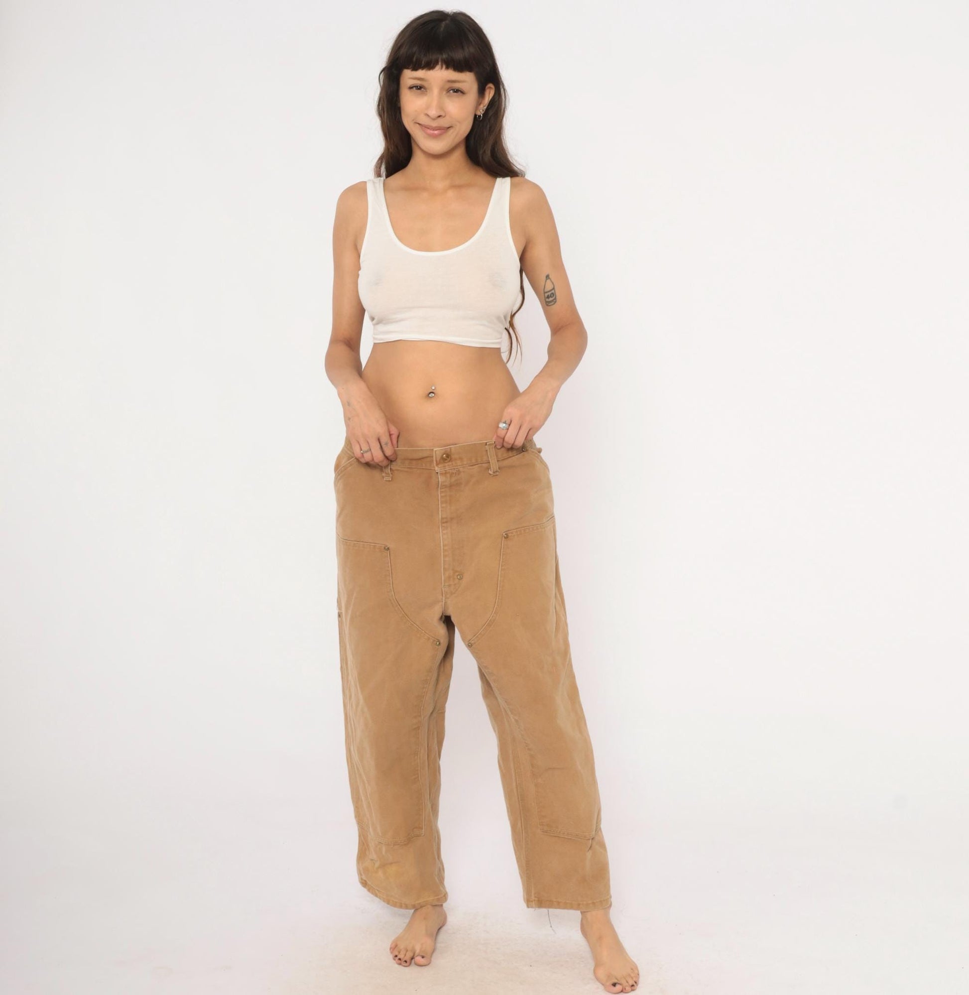 Carhartt Double Knee Carpenter Pants Tan Canvas Heavy Duty XXL