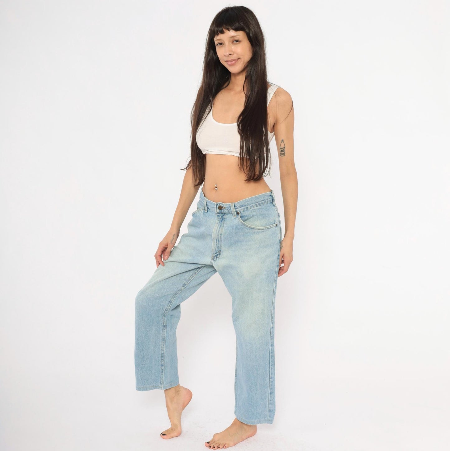 90s Lee Light Wash Straight Leg Jeans Blue Denim 36 x 28 Extra Large XL