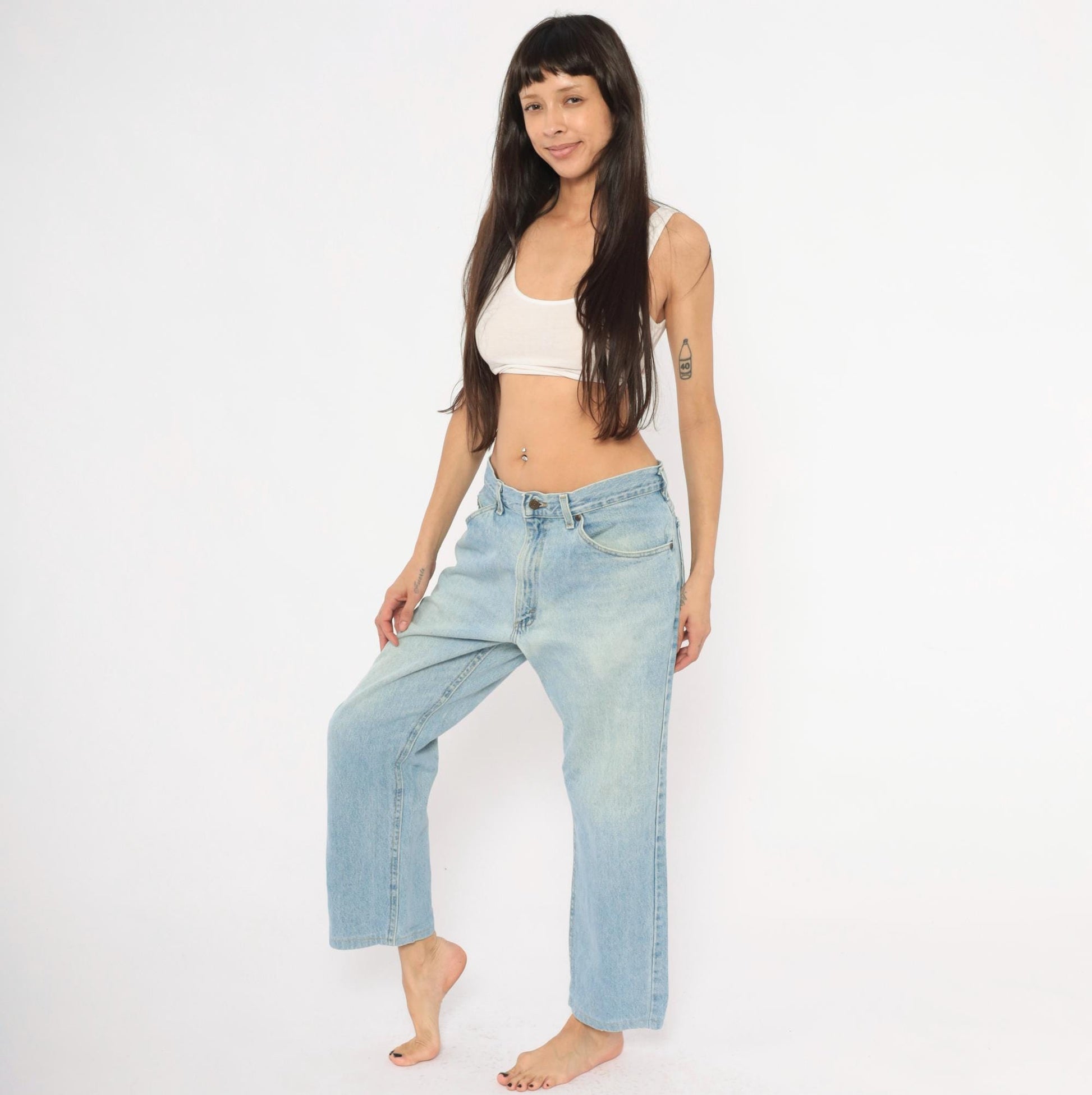 90s Lee Light Wash Straight Leg Jeans Blue Denim 36 x 28 Extra Large XL