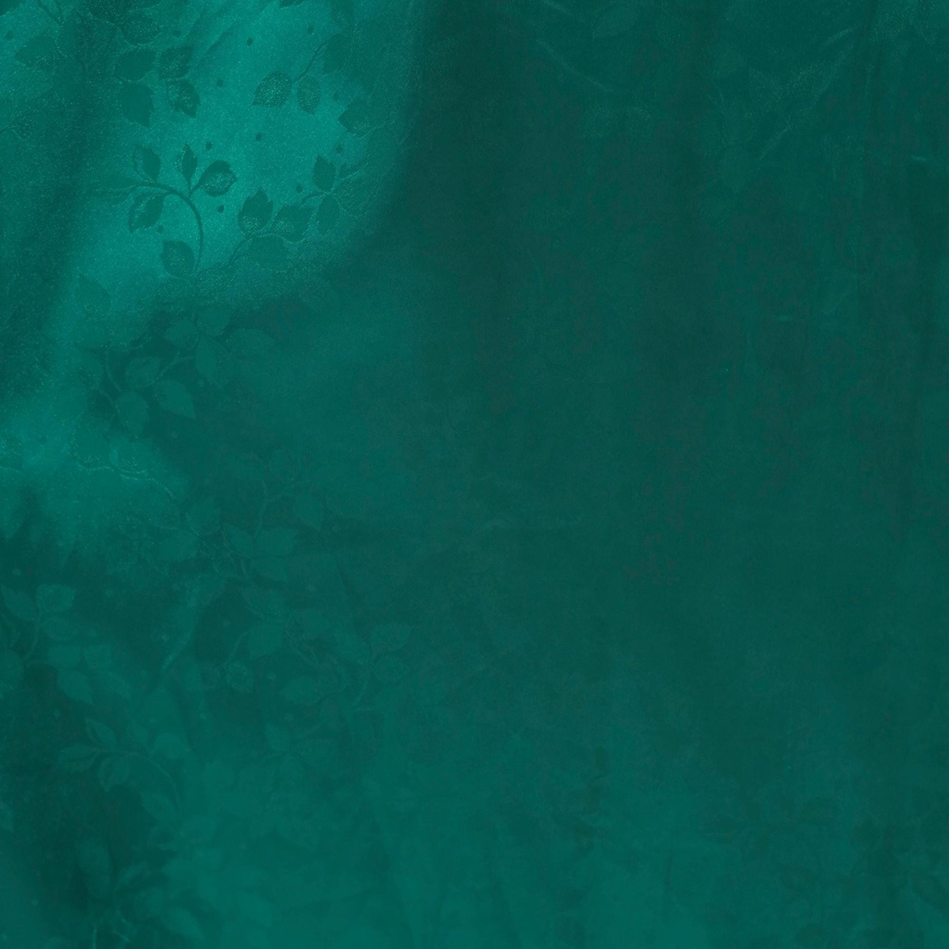 90s Teal Jacquard Maxi Dress Pussy Bow Balloon Sleeve Damask Emerald Extra Large