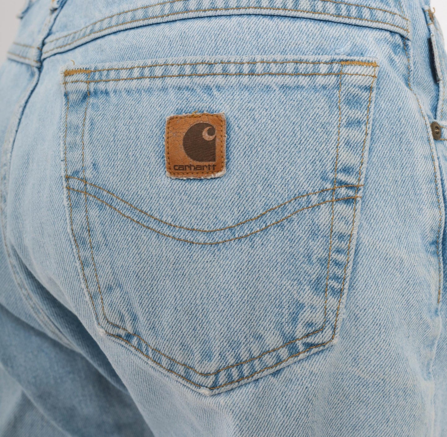 Y2K Carhartt Light Wash Straight Leg Jeans Cotton Denim 34x36