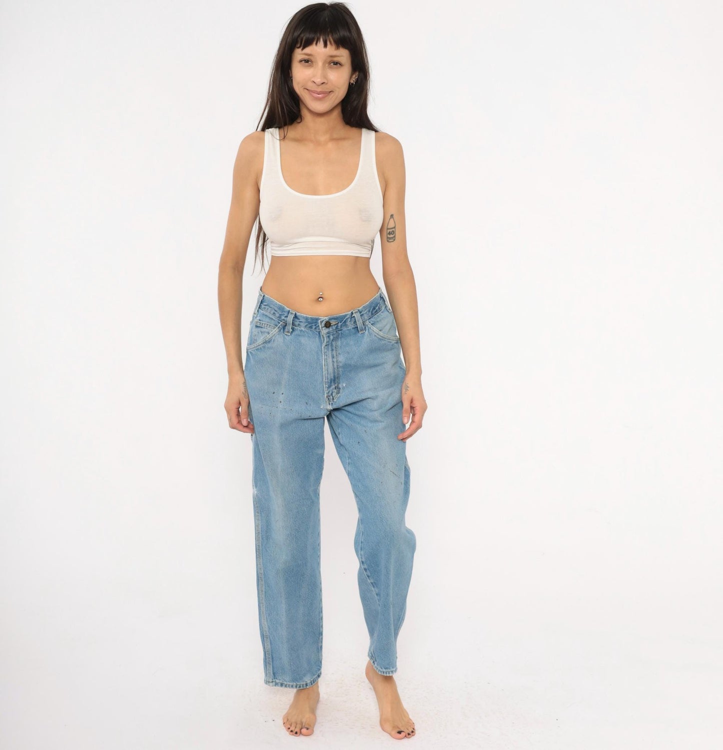 Dickies Carpenter Jeans 2000s Light Wash Straight Leg Workwear Denim Medium M
