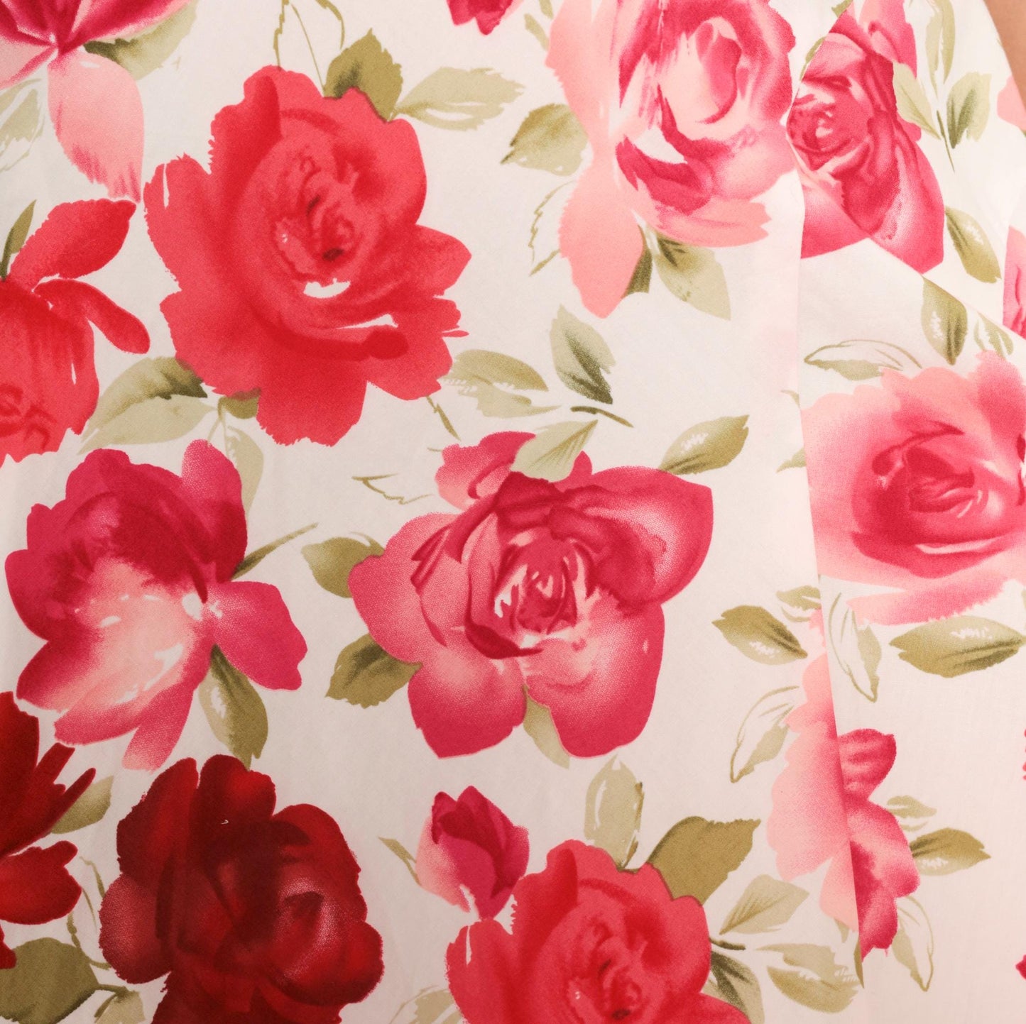 Y2K Talbots Rose Floral Halter Dress Cream Pink Red Knee-Length Medium M
