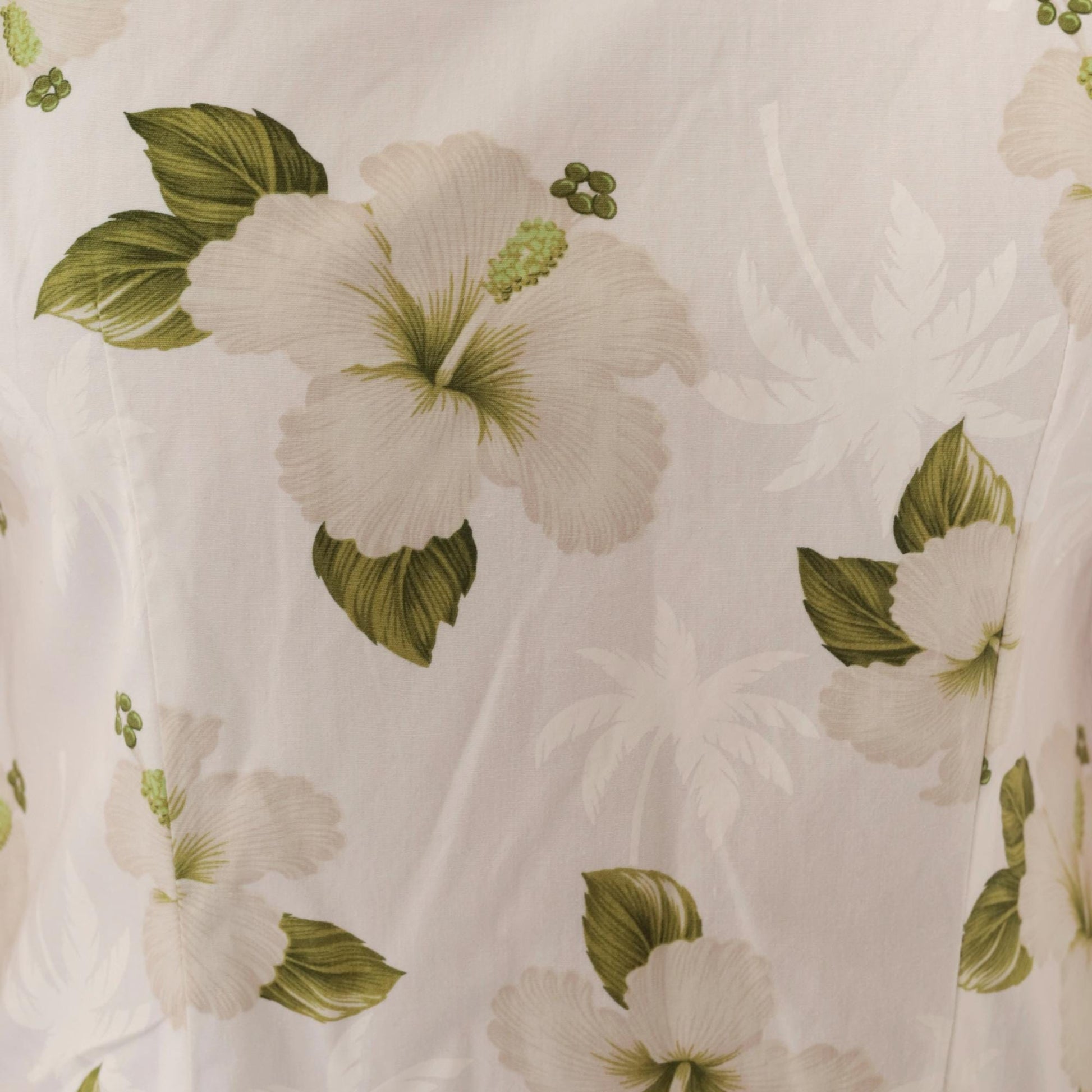 90s Pacific Legend Hawaiian Hibiscus Sundress White Cotton Knee-Length Small