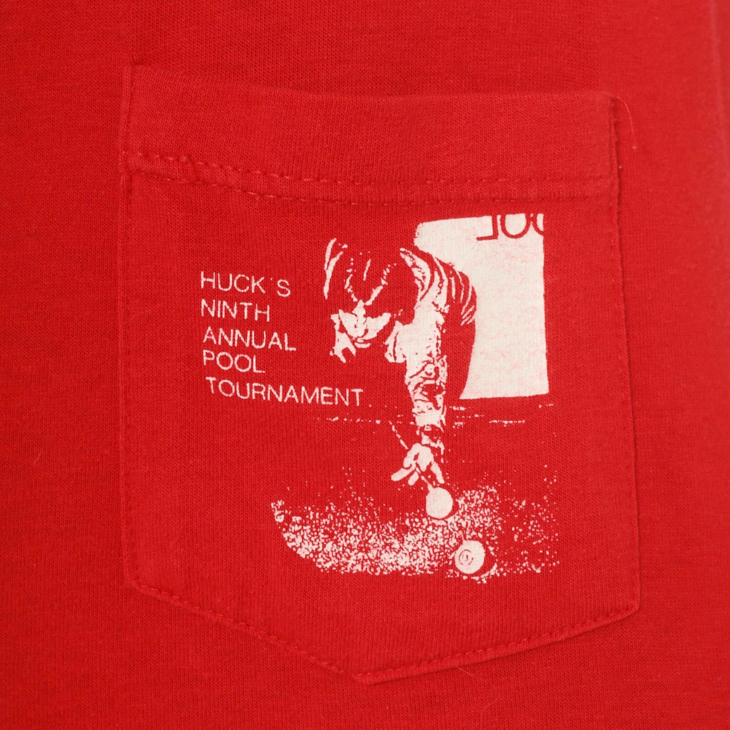 80s Stedman Pool Tournament Polo Shirt Red Billiards Graphic Large L