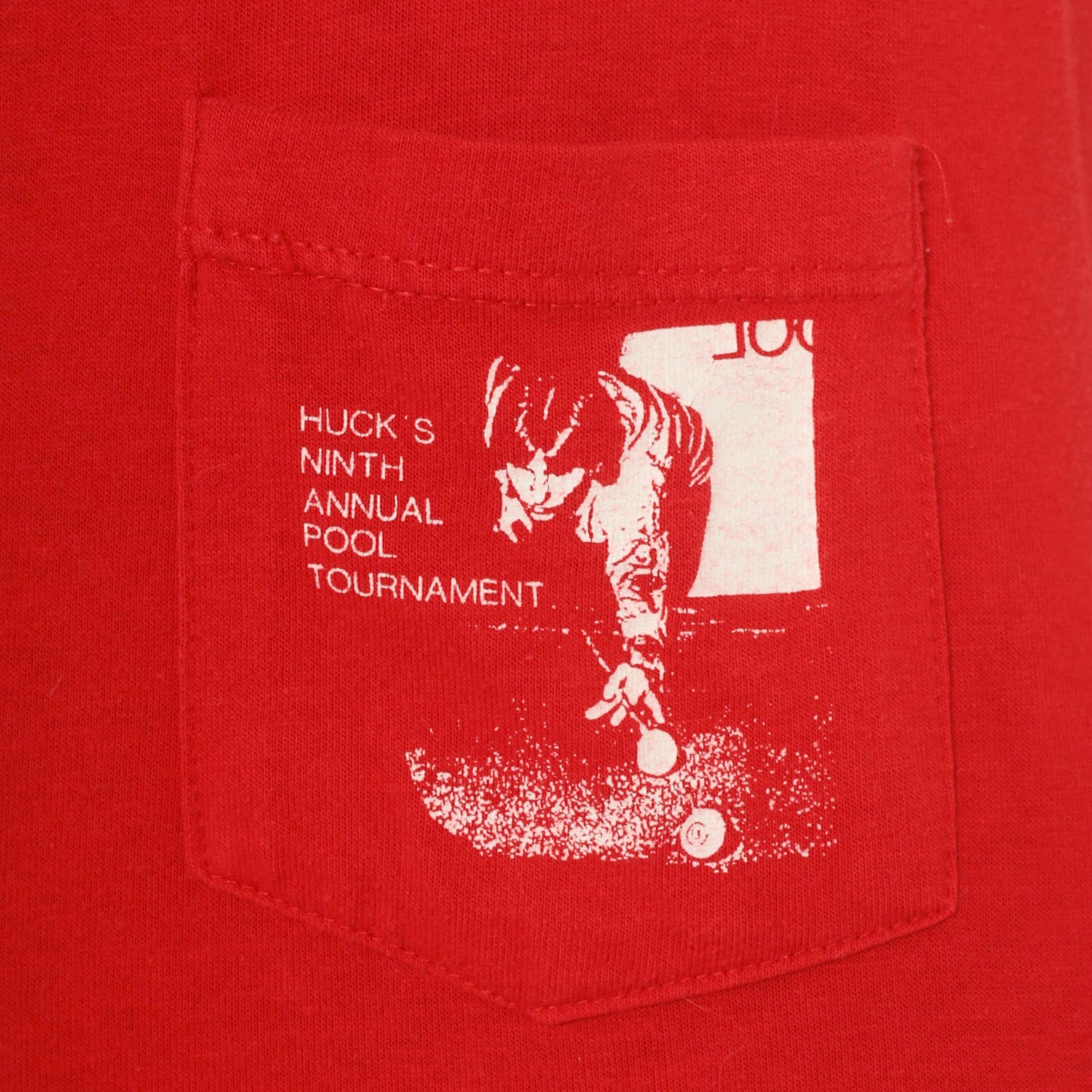 80s Stedman Pool Tournament Polo Shirt Red Billiards Graphic Large L