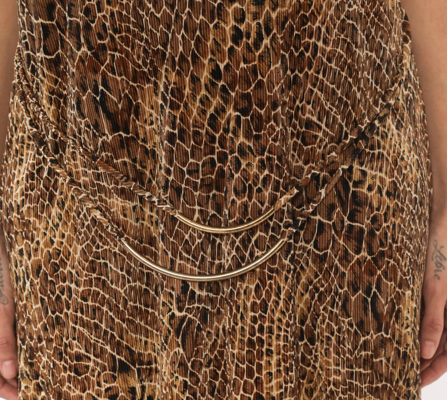 90s Scarlett Snakeskin Maxi Dress Brown Tan Black Animal Print Shift Extra Large