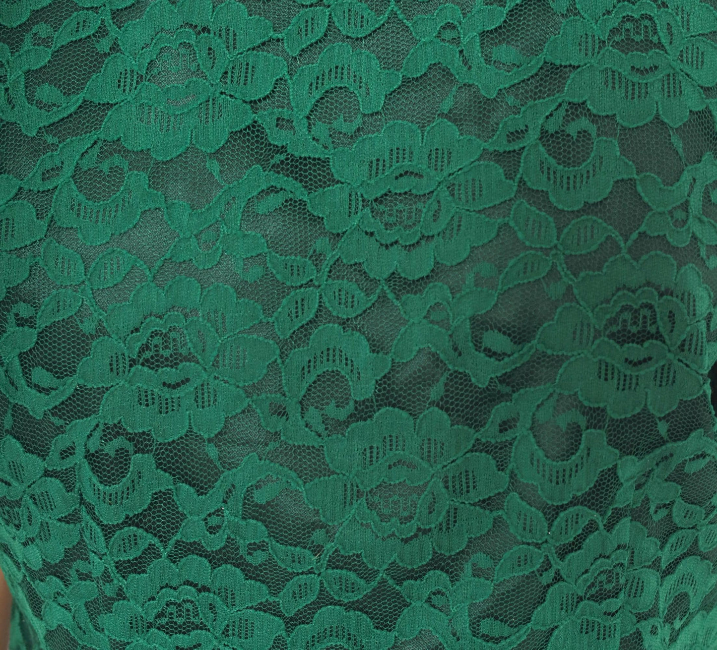 90s My Michelle Emerald Lace Dress Scalloped Hem Short Sleeve Knee-Length Extra Large