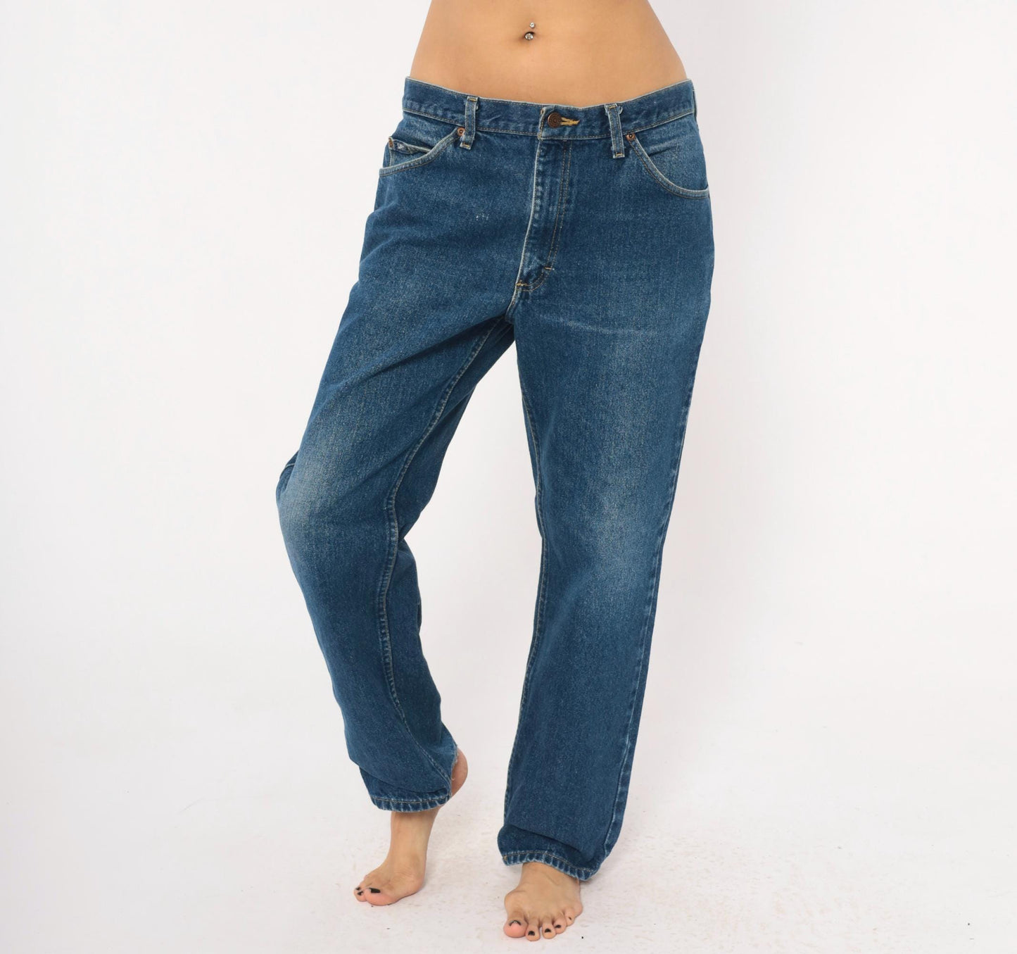 90s Lee Straight Leg Jeans Medium Wash Denim Cotton Large L