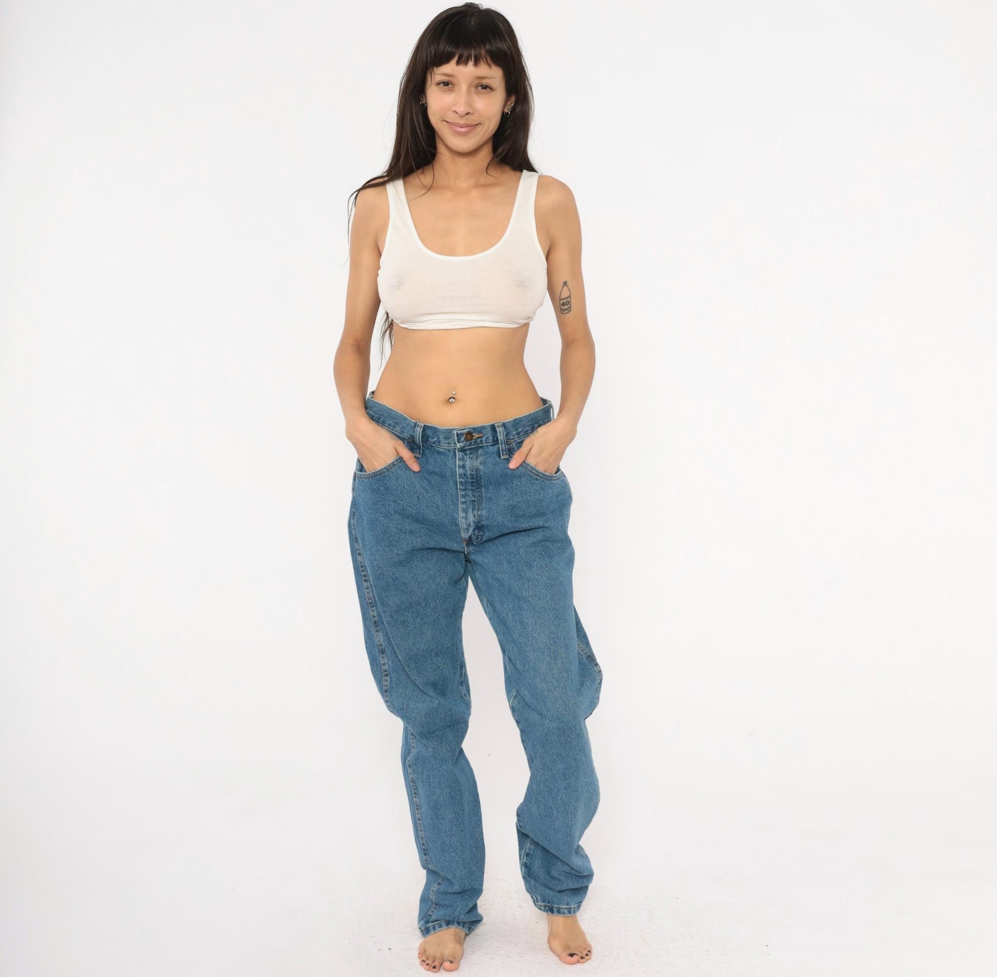 Rustler Straight Leg Jeans 2000s Medium Wash Cotton Denim Large L