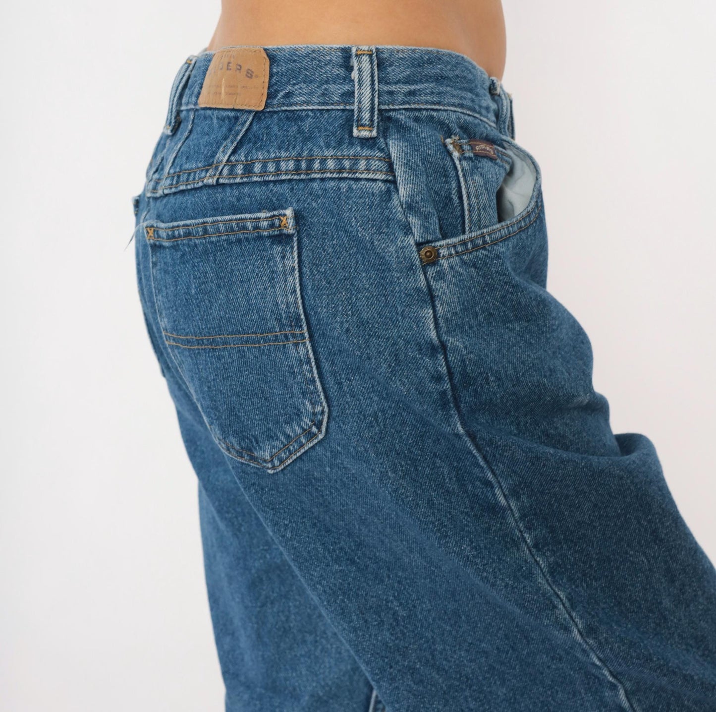 90s Riders Mom Jeans High Waisted Stonewash Blue Denim Straight Leg Medium M