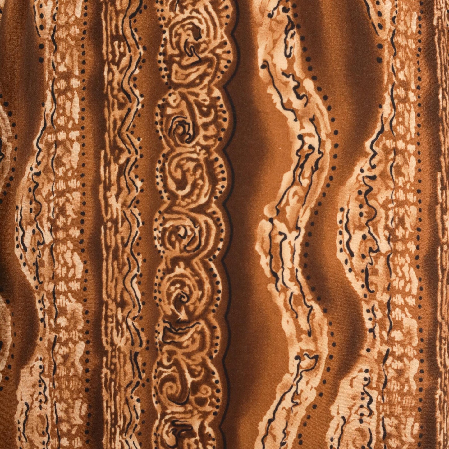 90s Molly Malloy Midi Dress Brown Tan Tribal Print Empire Waist Small
