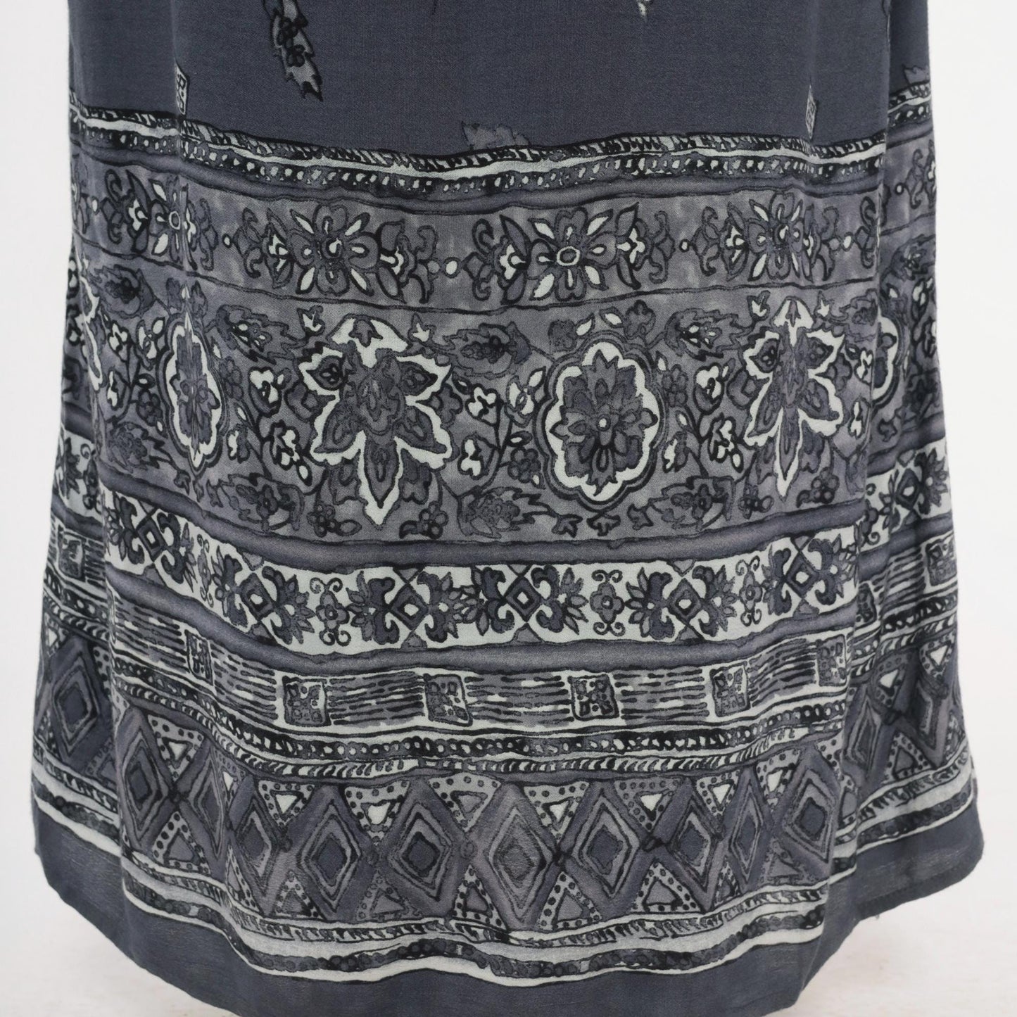 90s CDC Grey Floral Maxi Dress Tie Back Tank Small S
