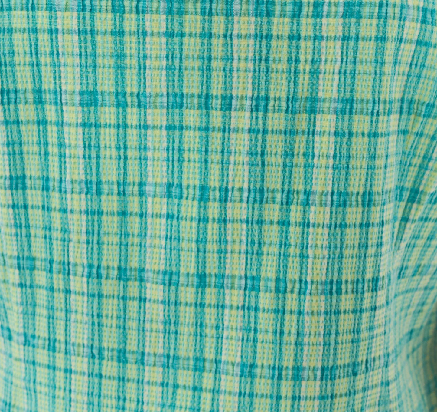 90s Elliott Lauren Plaid Shift Dress Aqua Green Check Square Neck Large L