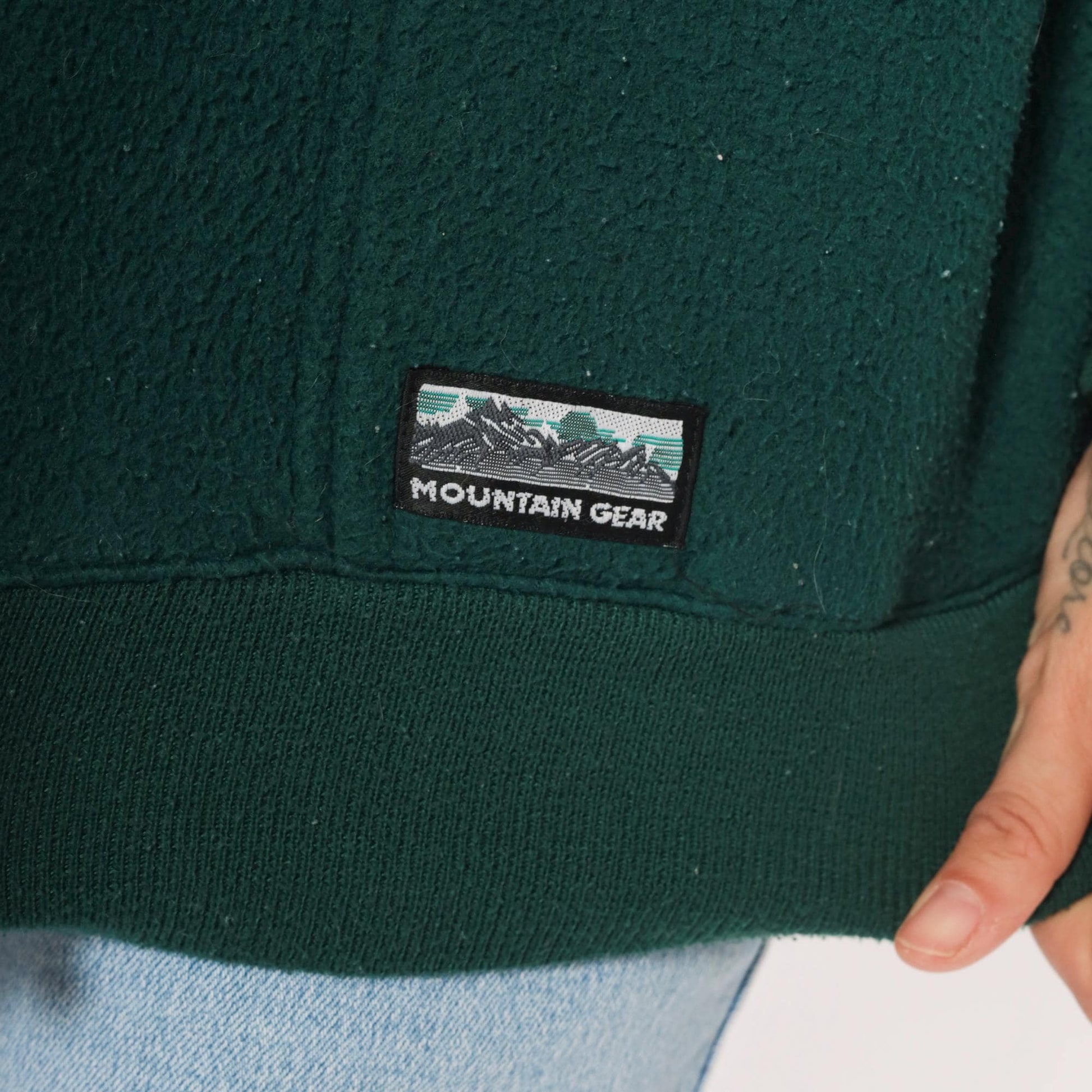 90s Mountain Gear Forest Green Quarter Zip Fleece Pullover Mens Medium