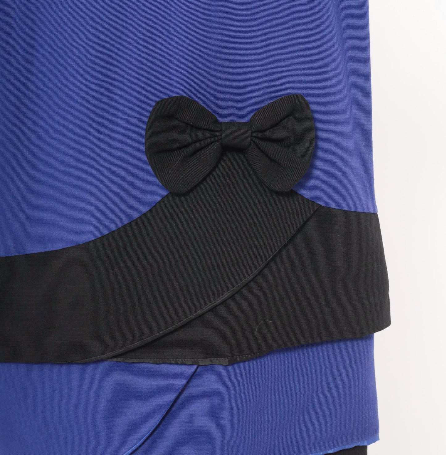 90s A Pea In The Pod Puff Sleeve Dress Purple Black Bow Knee Length Medium