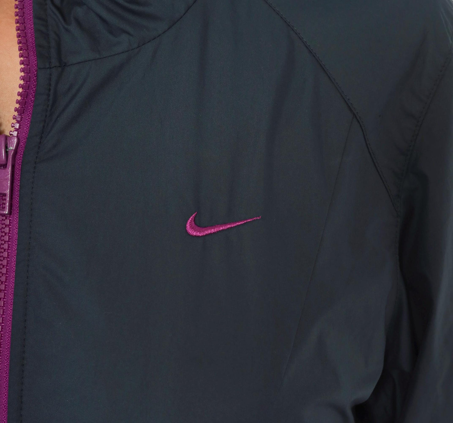 Nike Athletic Dept 2000s Windbreaker Charcoal Grey Purple Hood Medium M