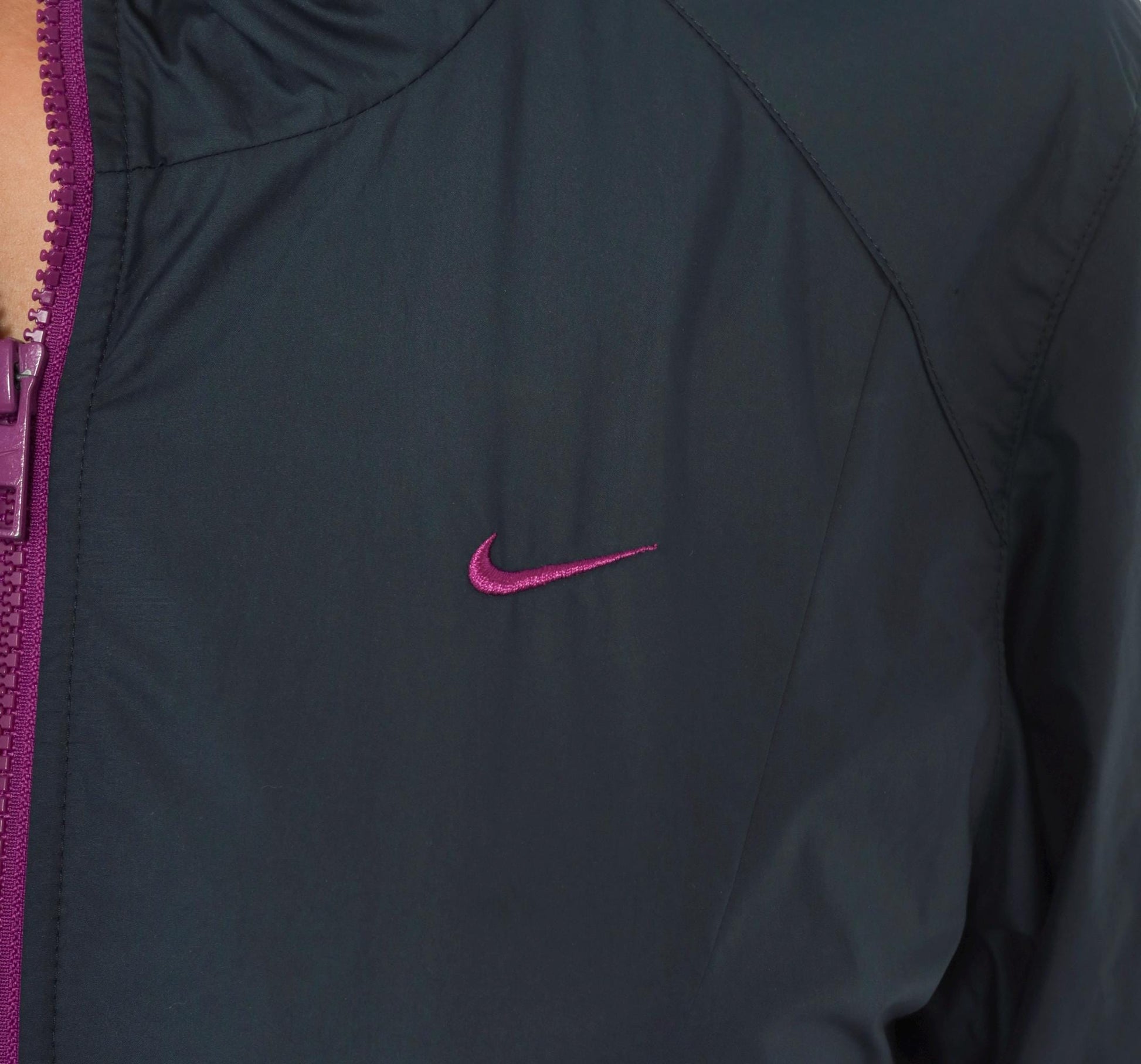 Nike Athletic Dept 2000s Windbreaker Charcoal Grey Purple Hood Medium M