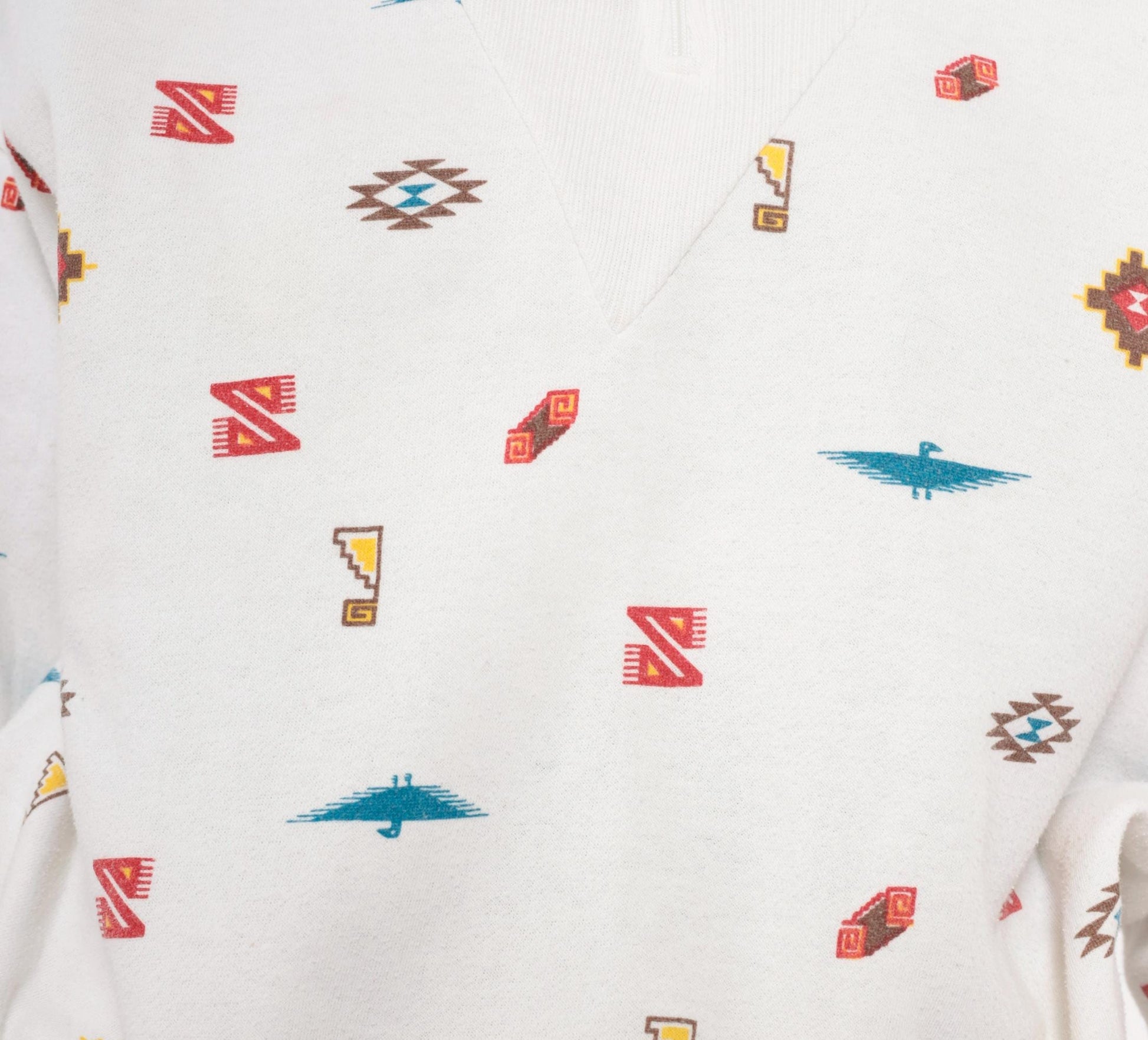 90s Steppingstones Southwestern Quarter-Zip Pullover White Thunderbird Large L