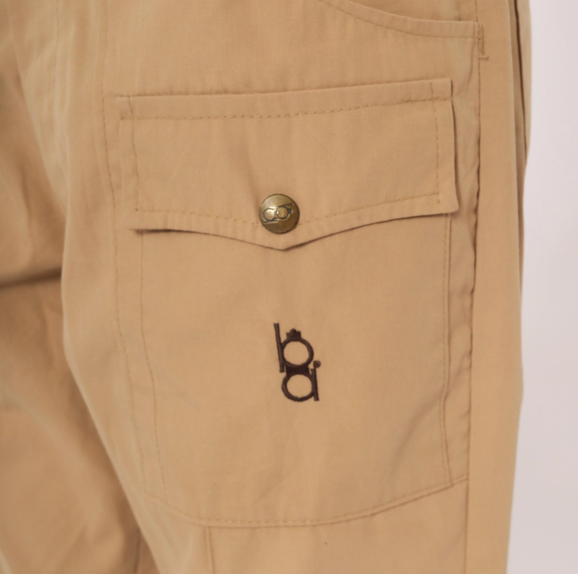 80s Bob Allen Cargo Pants Tan Cotton Straight Leg Low Rise Extra Large XL