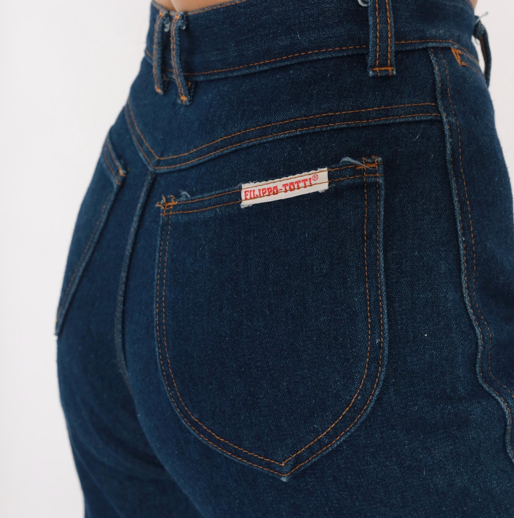 80s Filippo Totti High Waisted Dark Denim Jeans Tapered Leg Navy Small