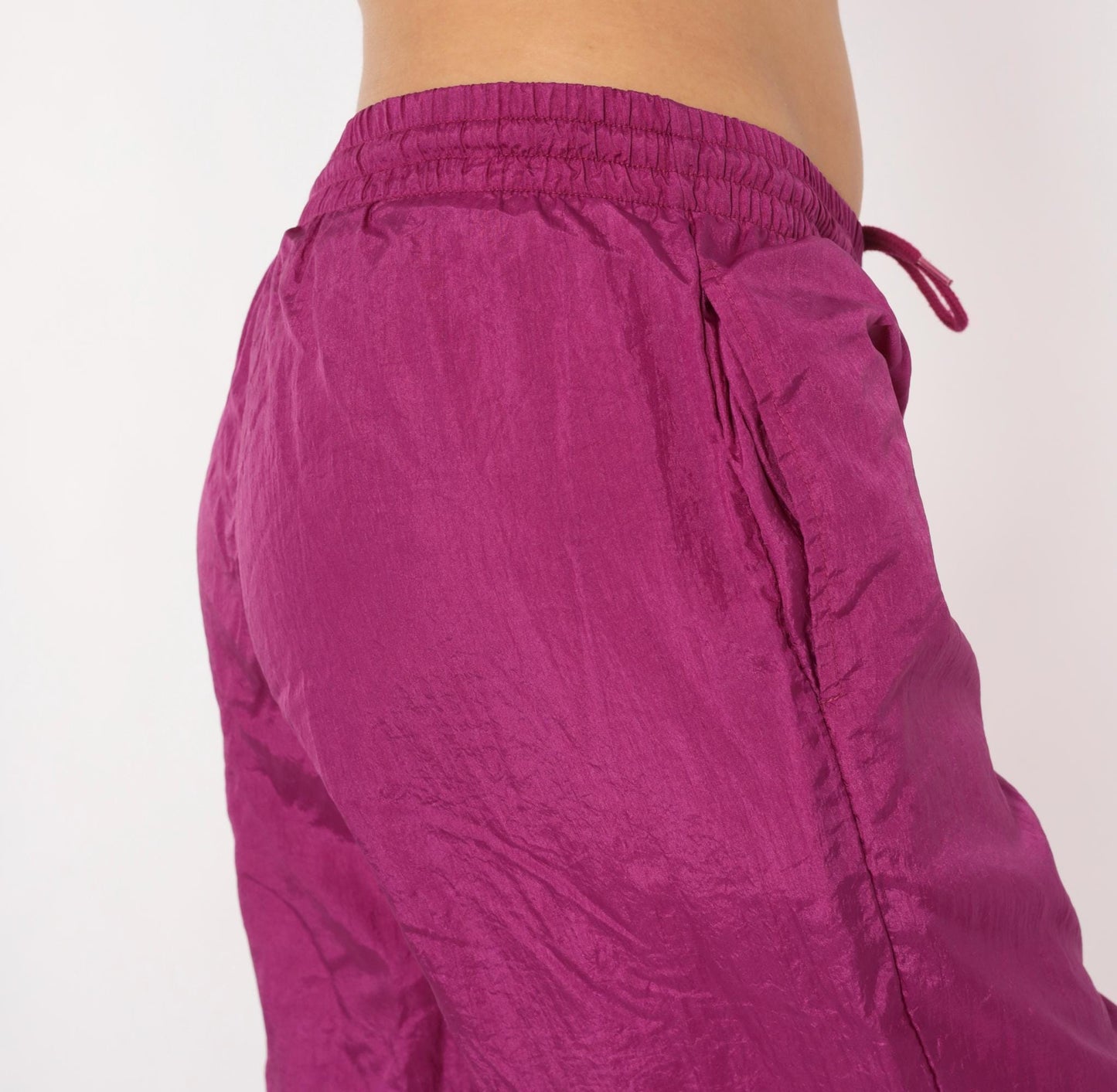 90s Magenta Windbreaker Track Pants Tapered Joggers Purple Small S