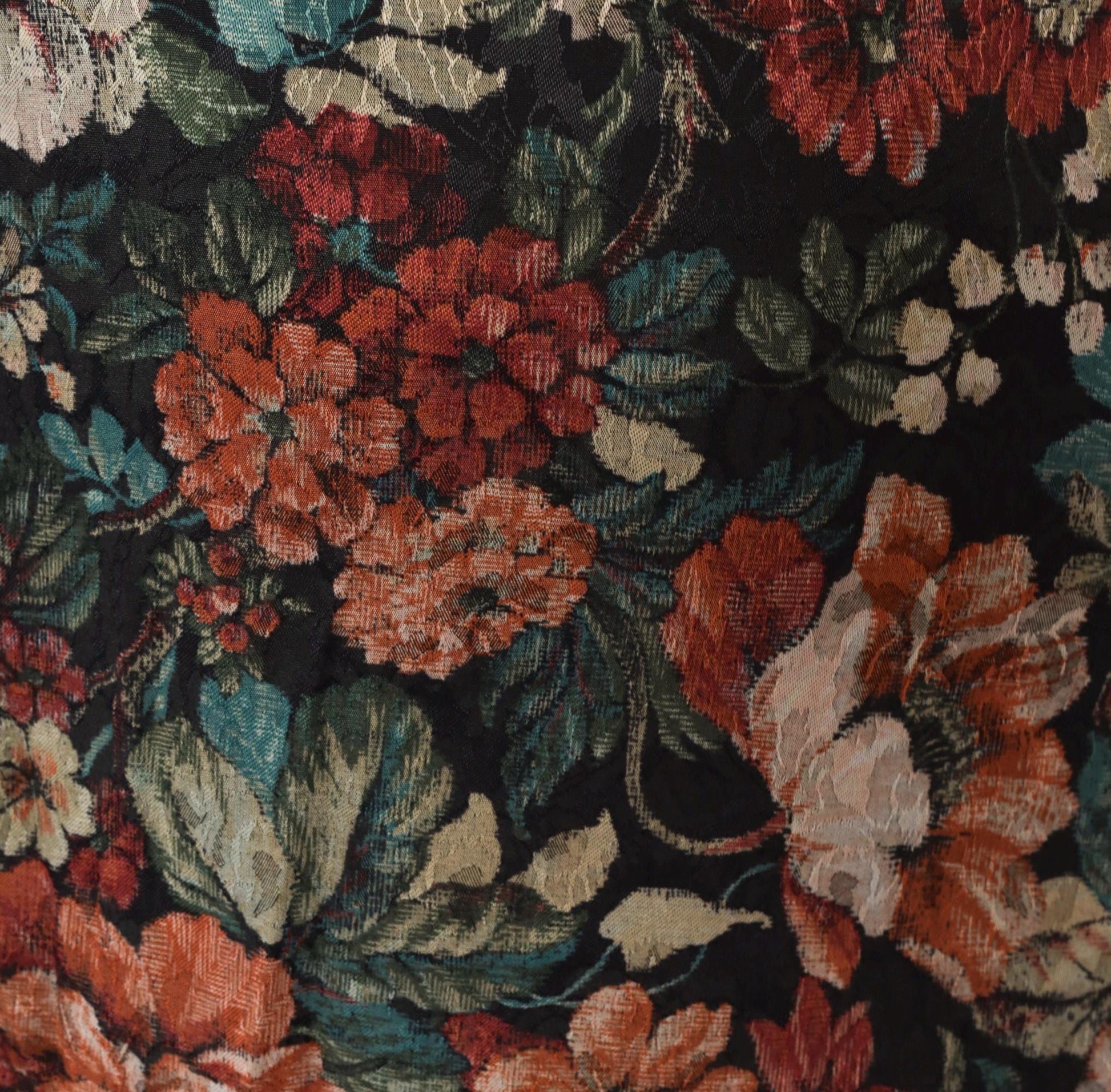 90s Laura Tyler Floral Blazer Black Botanical Jacquard Medium M