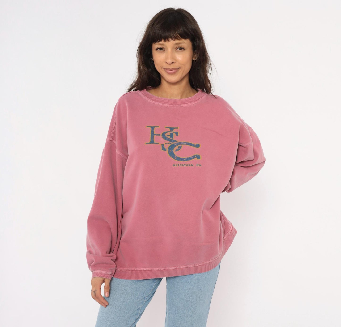 90s HSC Altoona Dusty Rose Crewneck Sweatshirt Pigment Dyed Extra Large XL