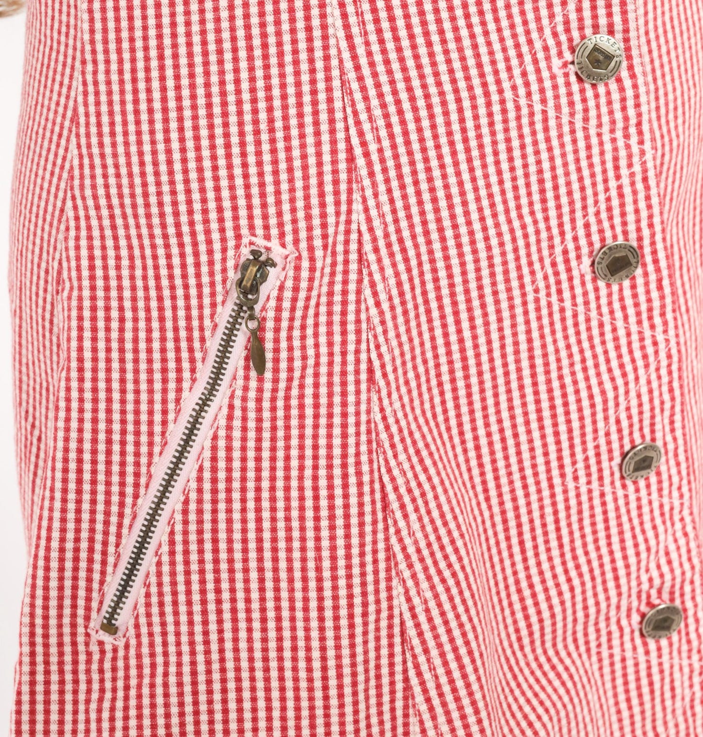 90s Timeless Tickets Red Gingham Mini Dress Cotton Racerback Small S