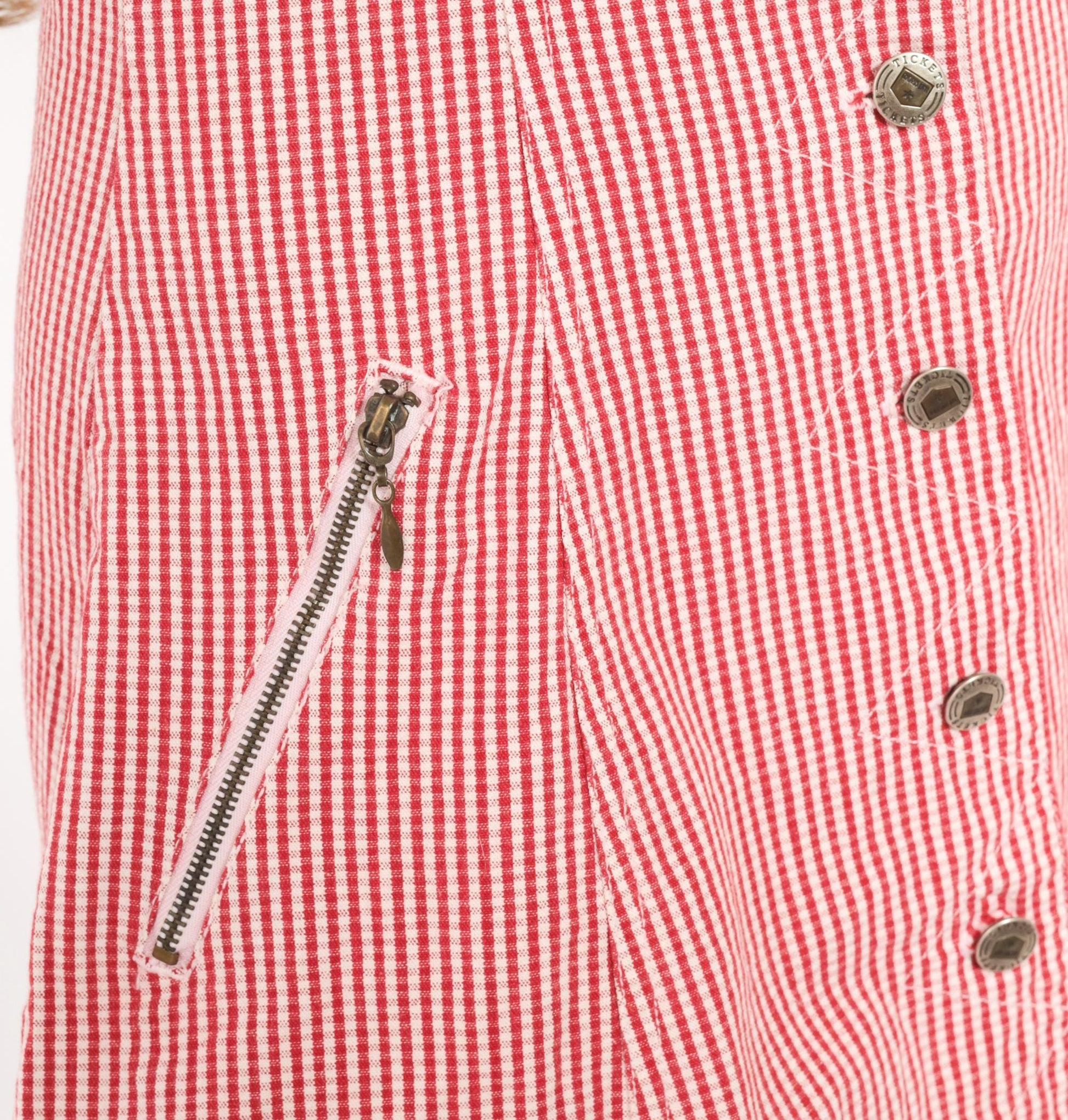 90s Timeless Tickets Red Gingham Mini Dress Cotton Racerback Small S